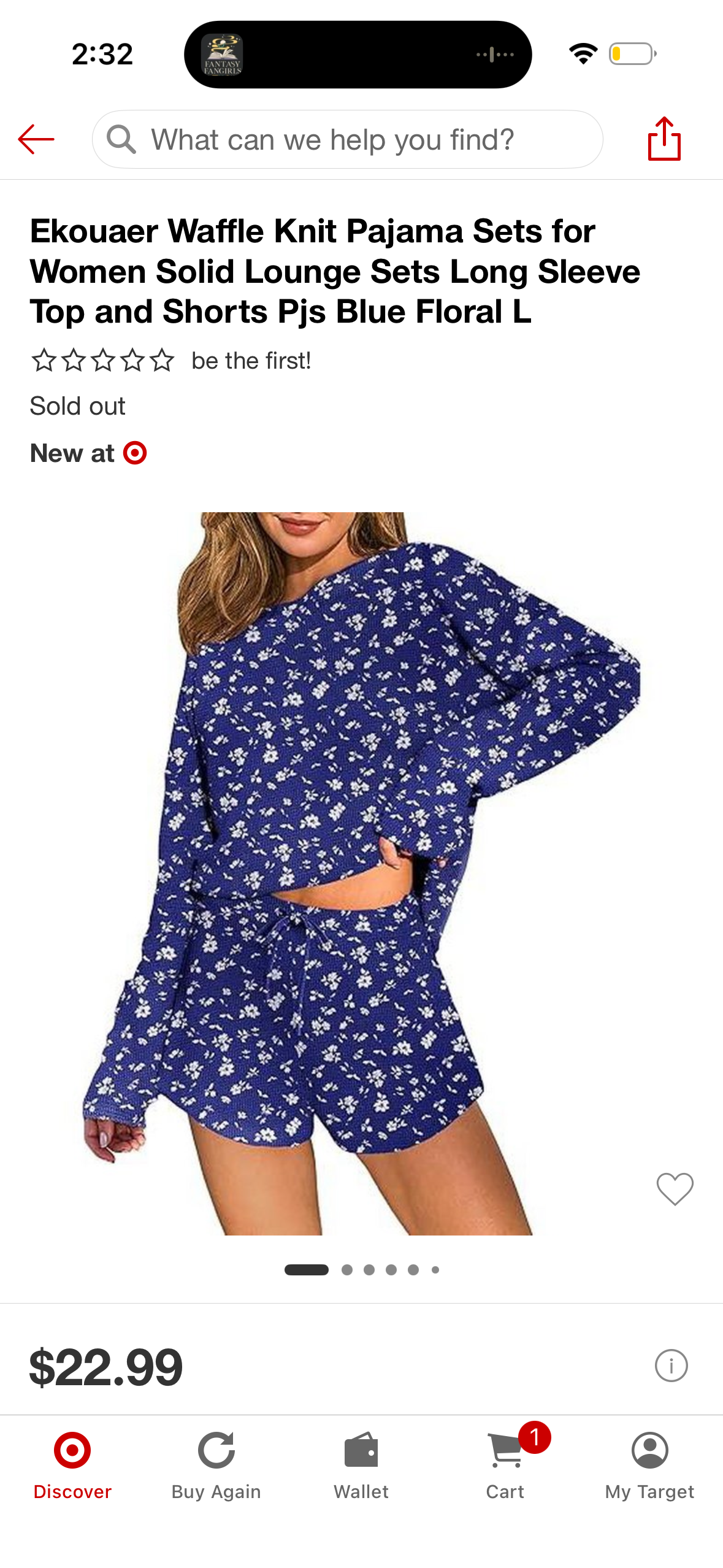Ekouaer Waffle Knit Pajama Sets for Women Solid Lounge Sets Long Sleeve Top and Shorts Pjs Blue Floral (Size Medium)
