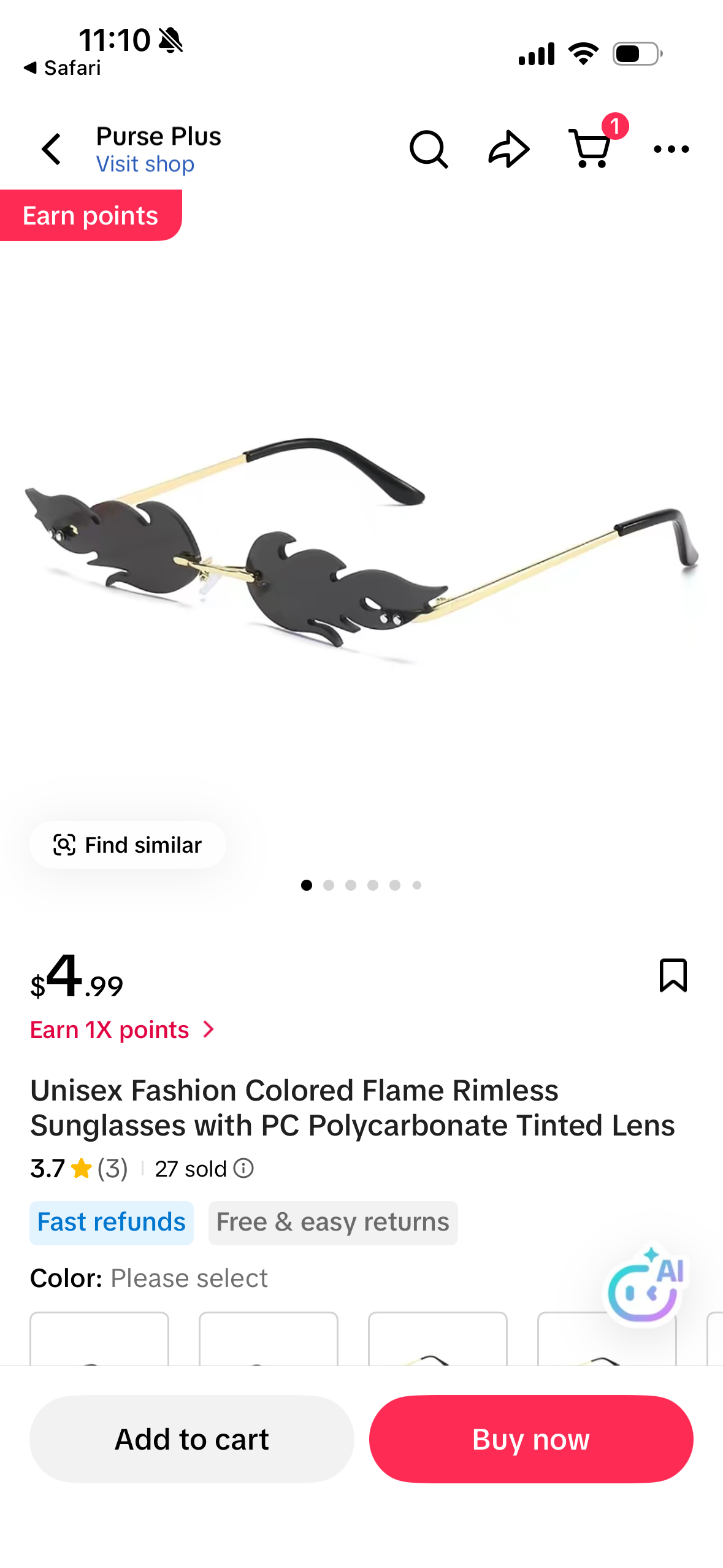 Onrtry Fire Flame Sunglasses for Women Men Rimless Goth Glasses Halloween Party Glasses Novelty Sun Glasses, Grey