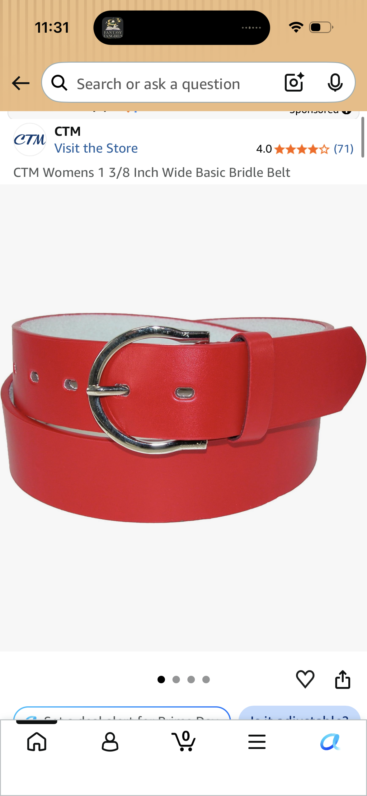 CTM Womens 1 3/8 Inch Wide Basic Bridle Belt (Size Large)