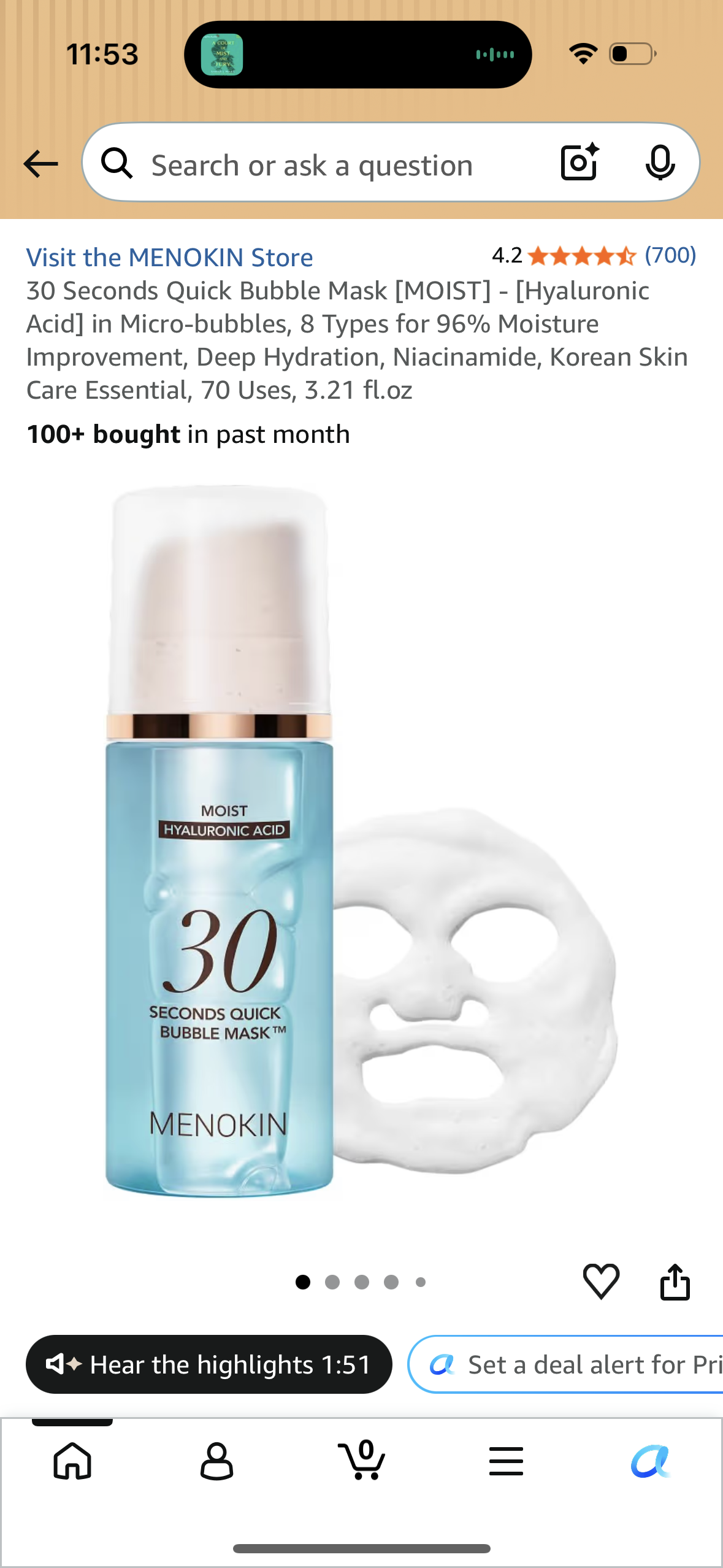 30 Seconds Quick Bubble Mask [MOIST] - [Hyaluronic Acid] in Micro-bubbles, 8 Types for 96% Moisture Improvement, Deep Hydration, Niacinamide, Korean Skin Care Essential, 70 Uses, 3.21 fl.oz