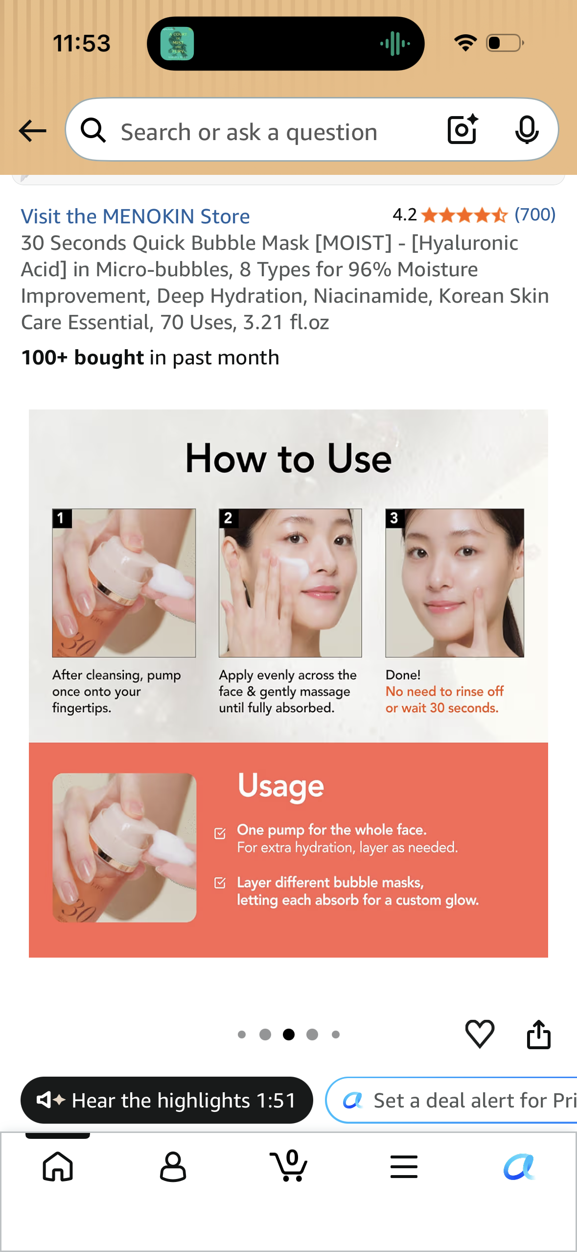 30 Seconds Quick Bubble Mask [MOIST] - [Hyaluronic Acid] in Micro-bubbles, 8 Types for 96% Moisture Improvement, Deep Hydration, Niacinamide, Korean Skin Care Essential, 70 Uses, 3.21 fl.oz