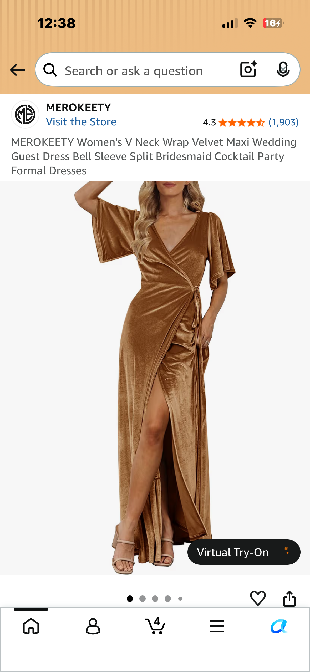 MEROKEETY Women's V Neck Wrap Velvet Maxi Wedding Guest Dress Bell Sleeve Split Bridesmaid Cocktail Party Formal Dresses (Size Medium)