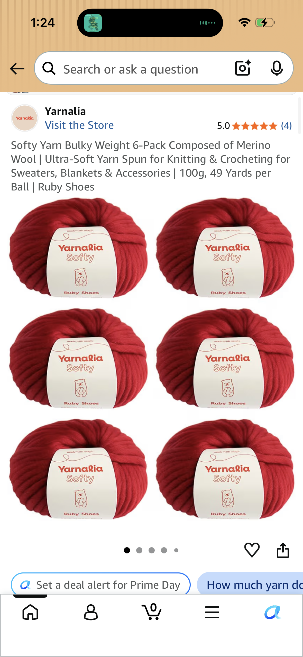 Softy Yarn Bulky Weight 6-Pack Composed of Merino Wool