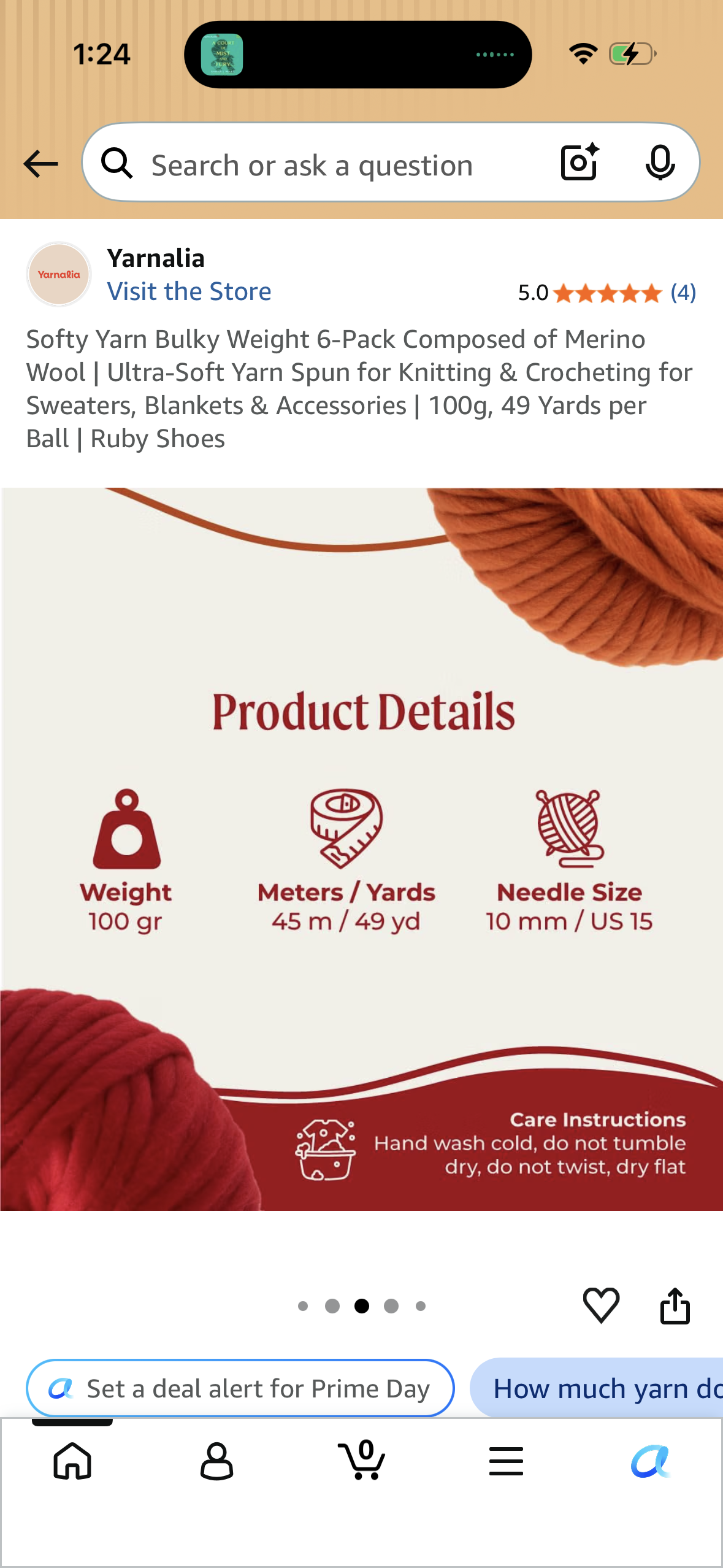 Softy Yarn Bulky Weight 6-Pack Composed of Merino Wool