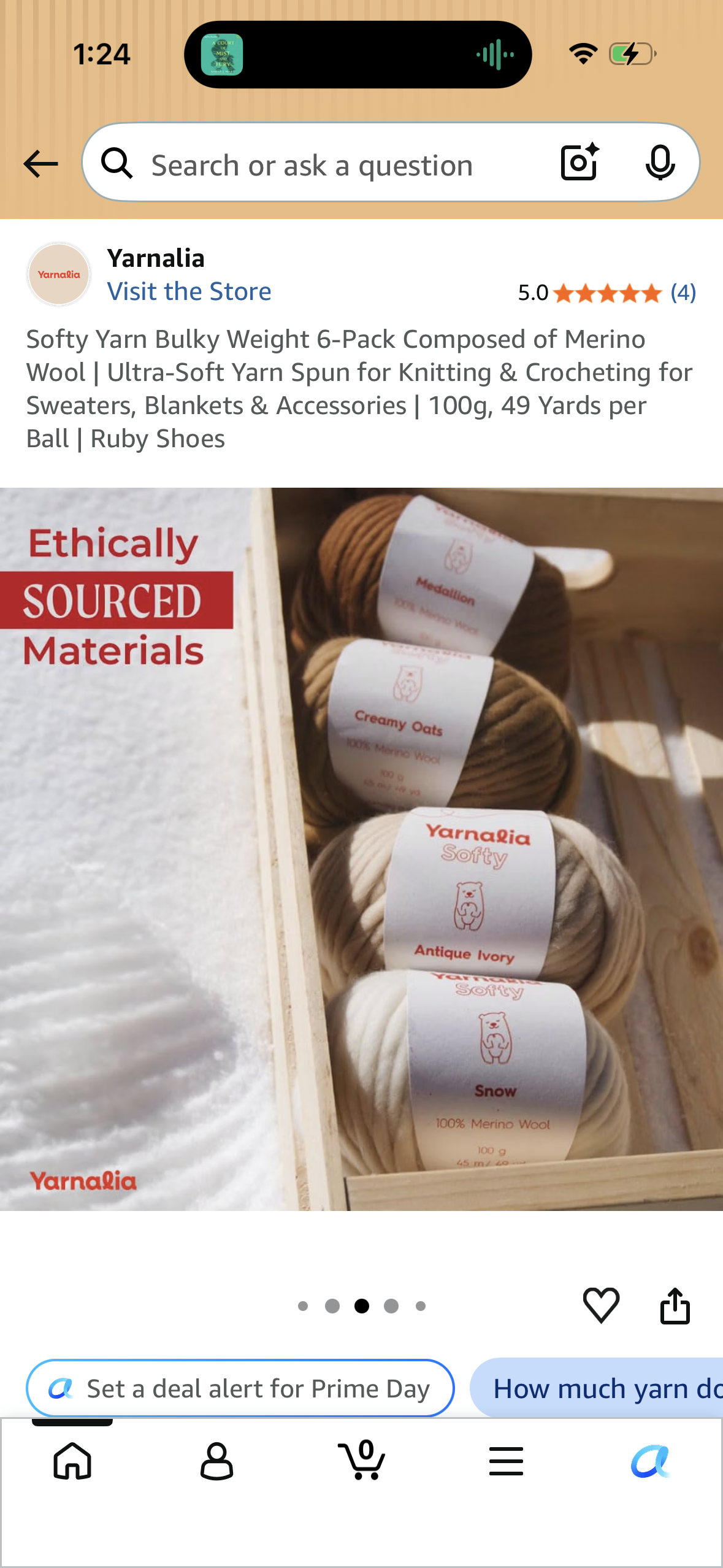 Softy Yarn Bulky Weight 6-Pack Composed of Merino Wool