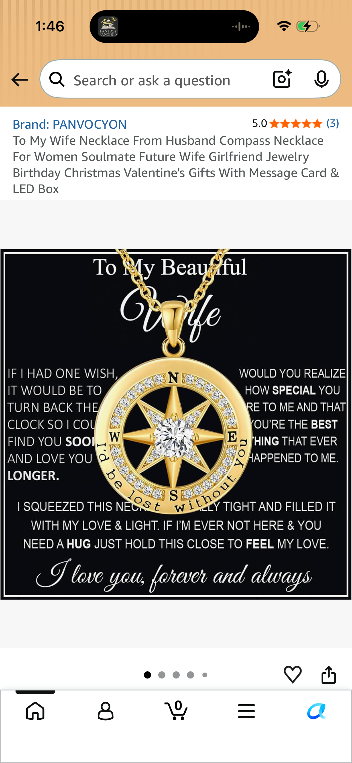 To My Wife Necklace From Husband Compass Necklace For Women Soulmate Future Wife Girlfriend Jewelry Birthday Christmas Valentine's Gifts With Message Card & LED Box