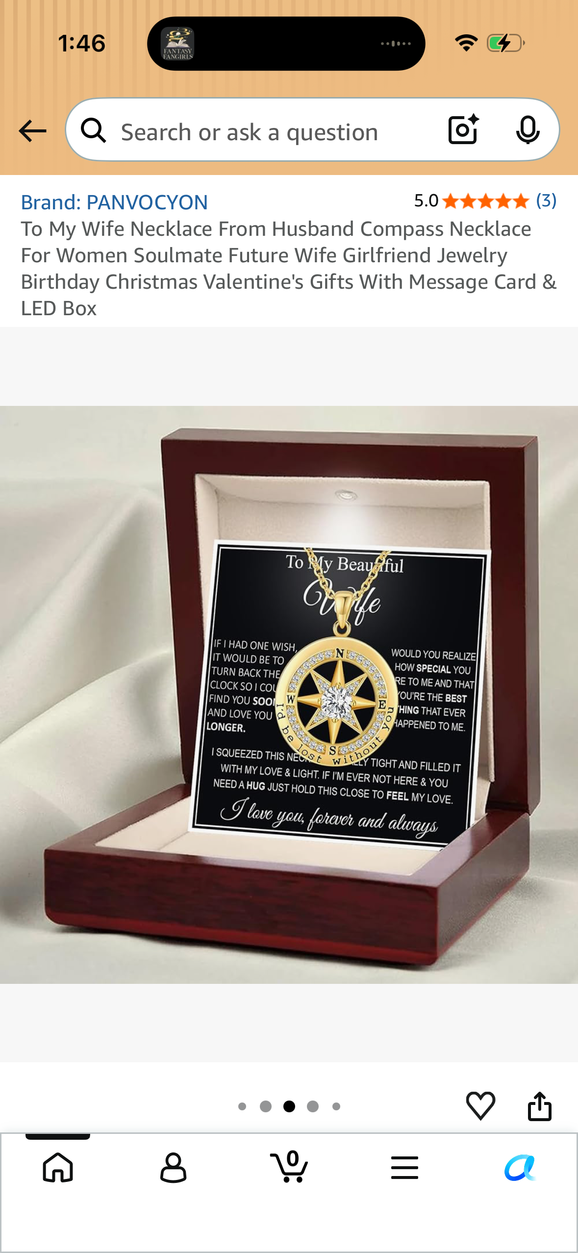 To My Wife Necklace From Husband Compass Necklace For Women Soulmate Future Wife Girlfriend Jewelry Birthday Christmas Valentine's Gifts With Message Card & LED Box