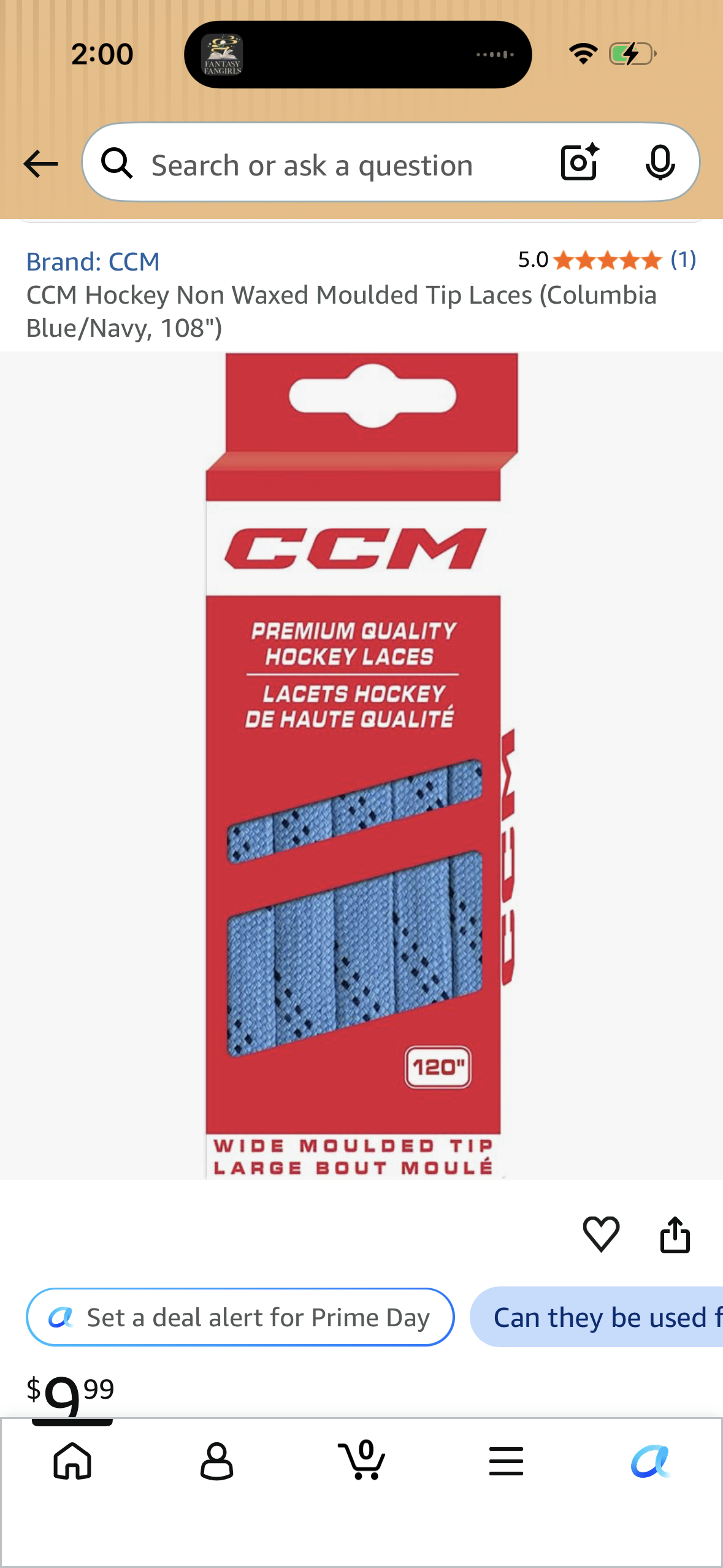 CCM Hockey Non Waxed Moulded Tip Laces (Columbia Blue/Navy, 108")
