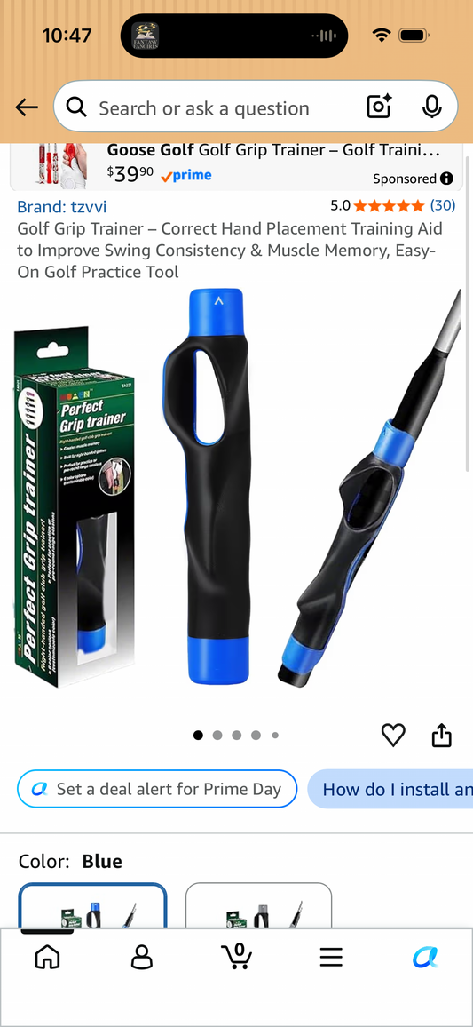 Golf Grip Trainer – Correct Hand Placement Training Aid to Improve Swing Consistency & Muscle Memory, Easy-On Golf Practice Tool
