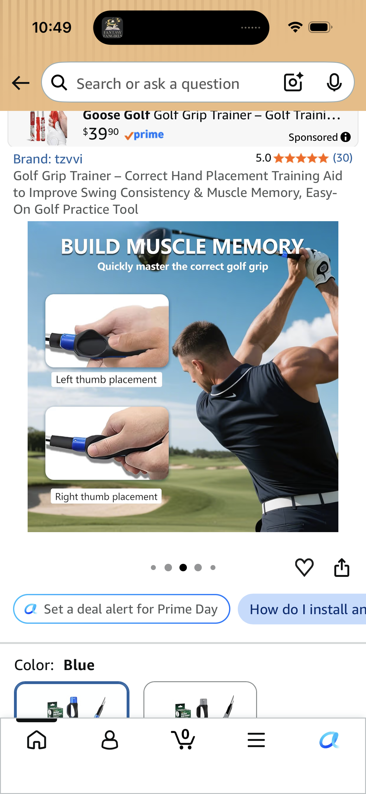 Golf Grip Trainer – Correct Hand Placement Training Aid to Improve Swing Consistency & Muscle Memory, Easy-On Golf Practice Tool