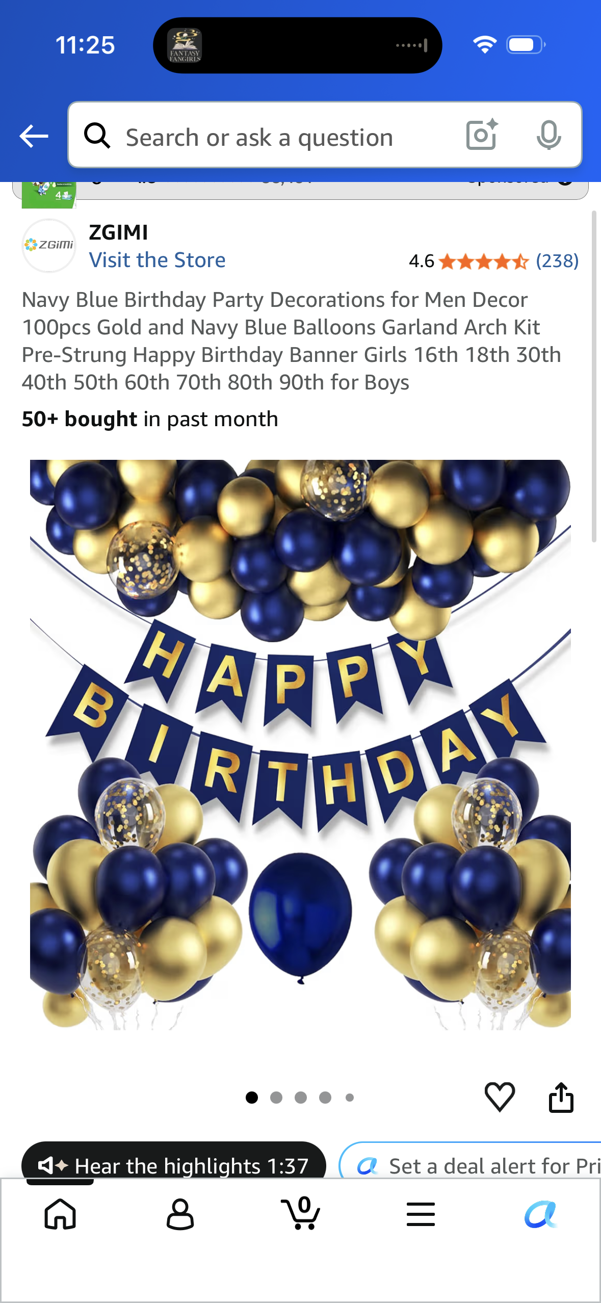 Navy Blue Birthday Party Decorations for Men Decor 100pcs Gold and Navy Blue Balloons Garland Arch Kit Pre-Strung Happy Birthday Banner Girls 16th 18th 30th 40th 50th 60th 70th 80th 90th for Boys