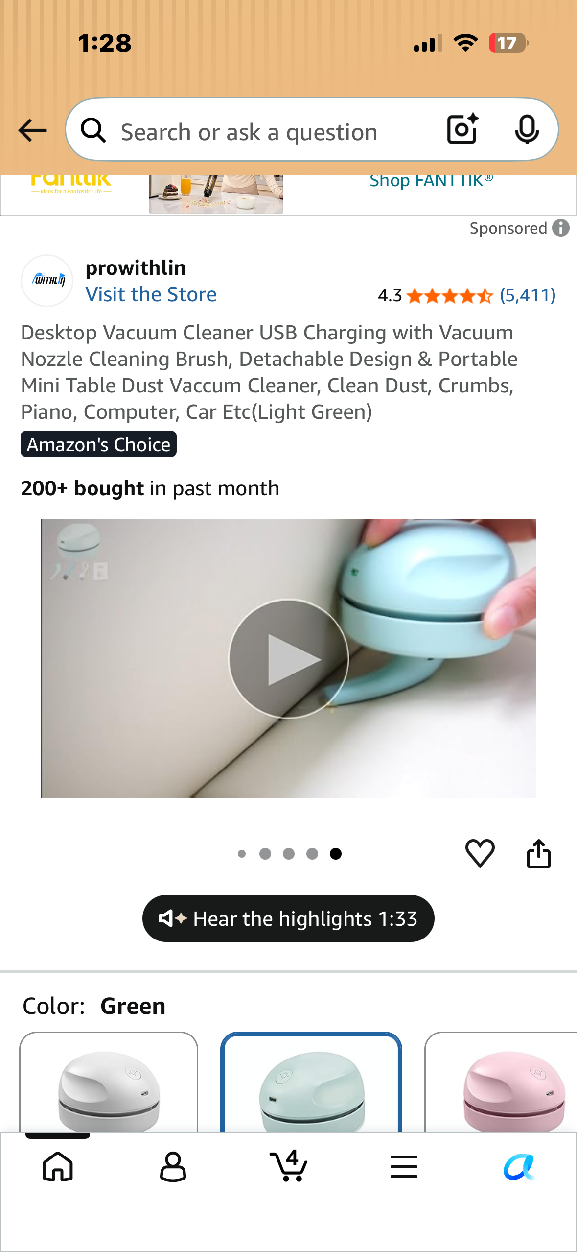 Desktop Vacuum Cleaner, USB Charging with Vacuum Nozzle, Cleaning Brush, Portable Mini Table Dust Vaccum Cleaner, Clean Dust, Crumbs, Piano, Computer, Car (Light Green)