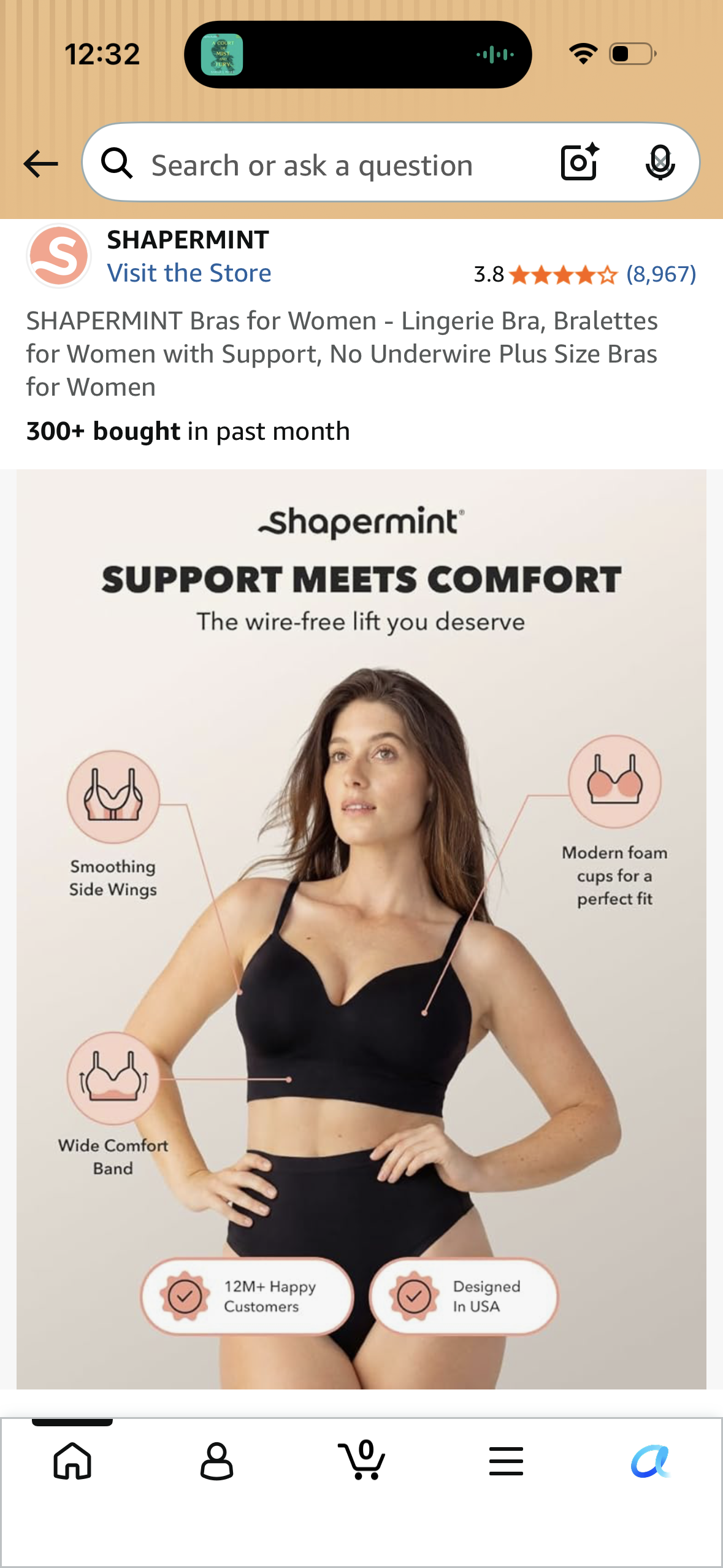 SHAPERMINT Bras for Women - Lingerie Bra, Bralettes for Women with Support, No Underwire Plus Size Bras for Women (Size Large)
