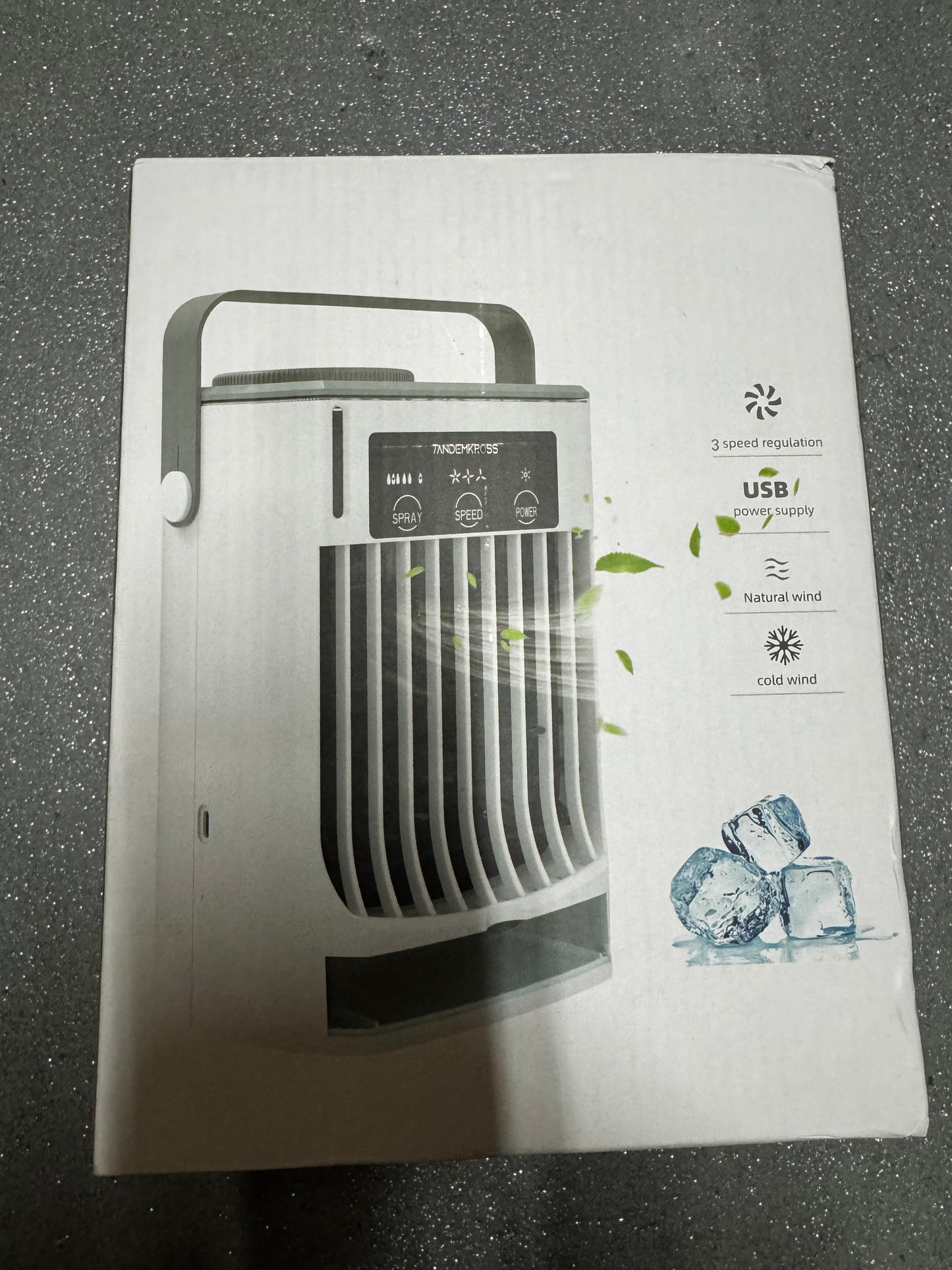Portable Air Conditioner Cooling Fan, 500ML Rechargeable Mini Evaporative Air Cooler