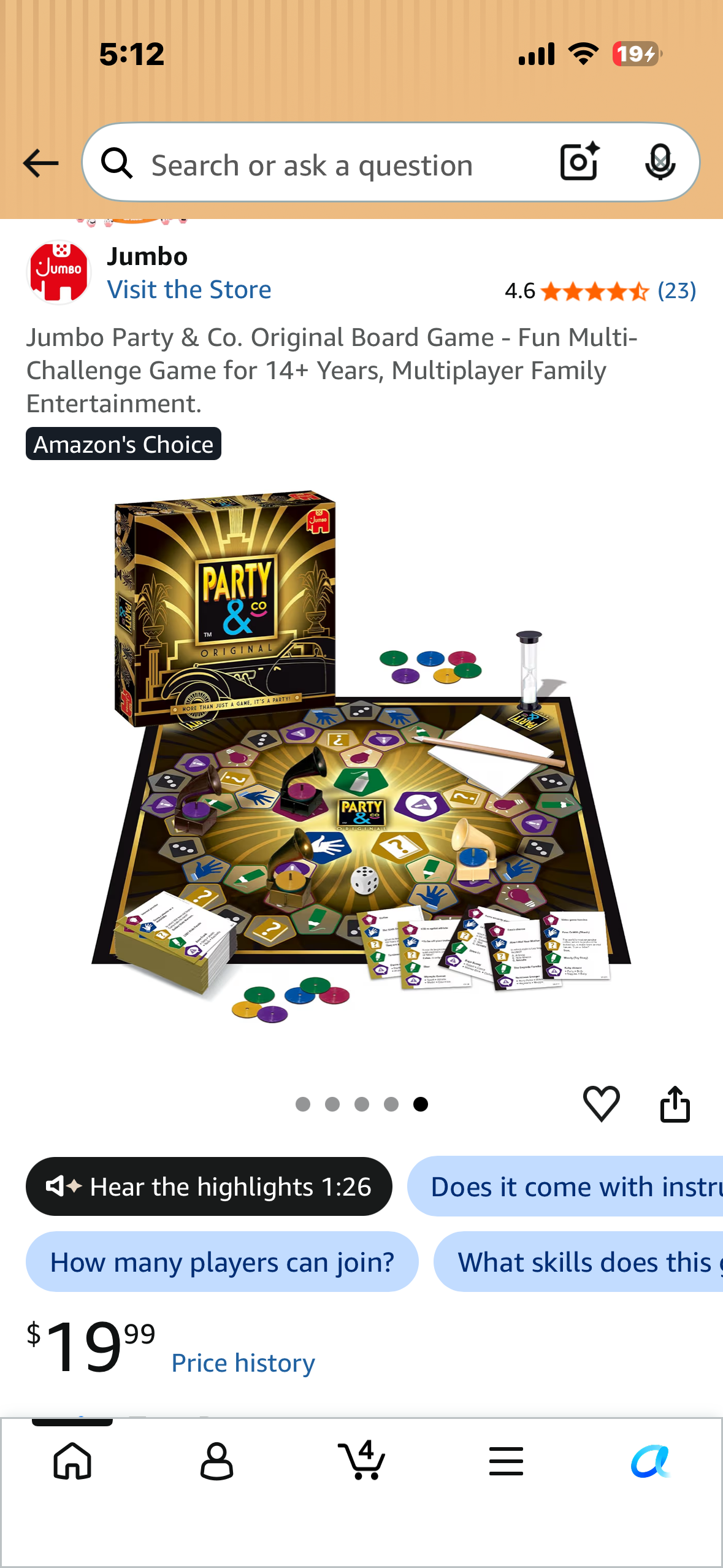 Jumbo Party & Co. Original Board Game - Fun Multi-Challenge Game for 14+ Years, Multiplayer Family Entertainment.