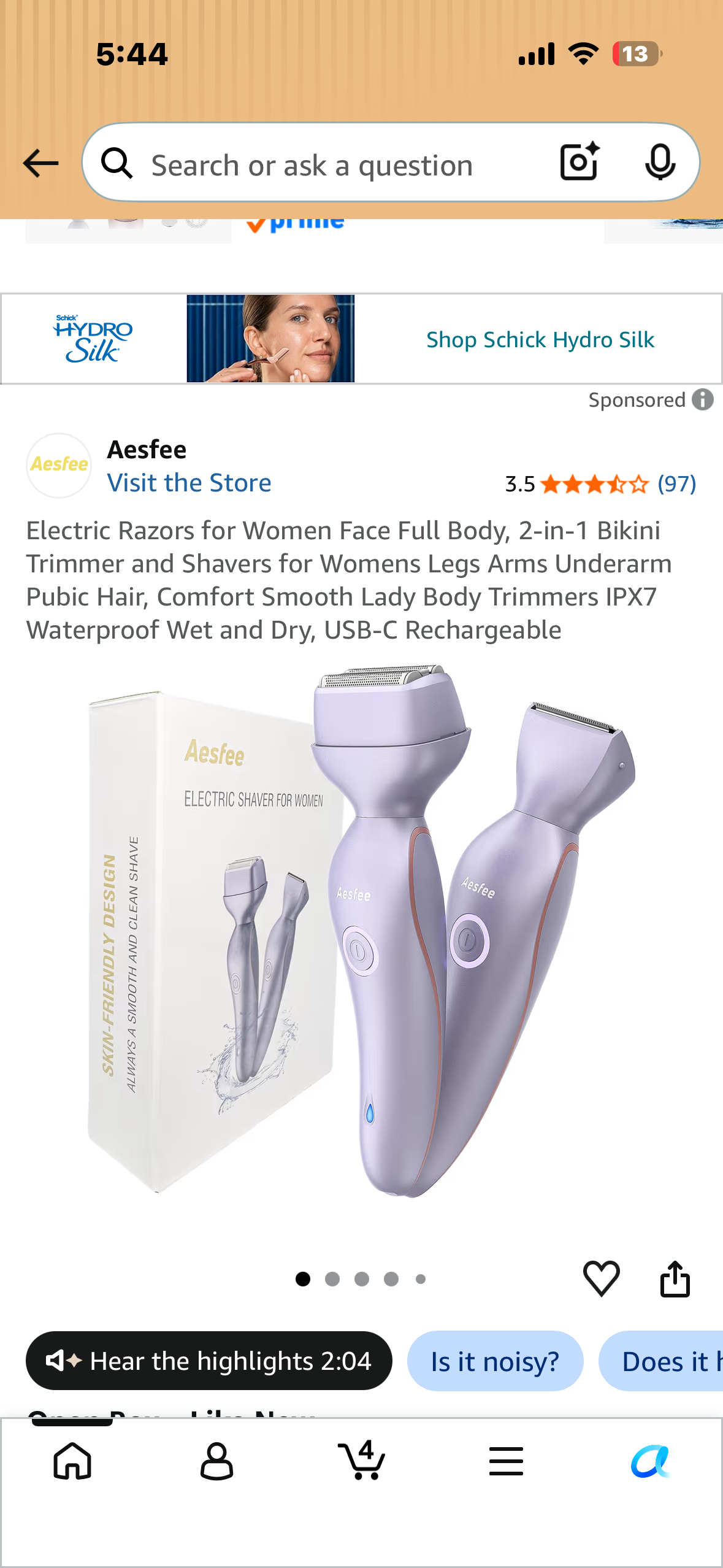 Electric Razors for Women Face Full Body, 2-in-1 Bikini Trimmer and Shavers for Womens Legs Arms Underarm Pubic Hair, Comfort Smooth Lady Body Trimmers IPX7 Waterproof Wet and Dry, USB-C Rechargeable