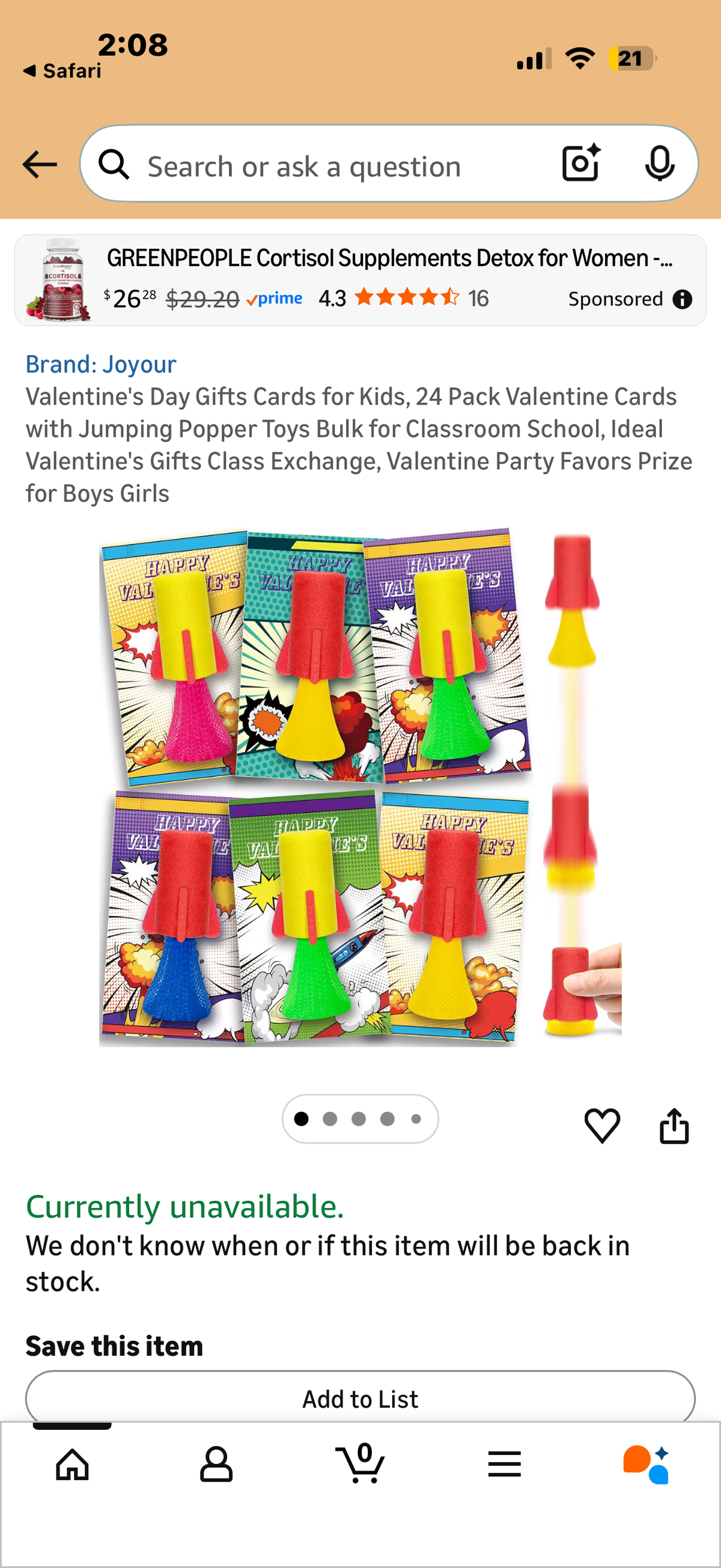 24 Pack Valentine Cards with Jumping Popper Toys Bulk for Classroom School, Ideal Valentine's Gifts Class Exchange, Valentine Party Favors Prize for Boys Girls