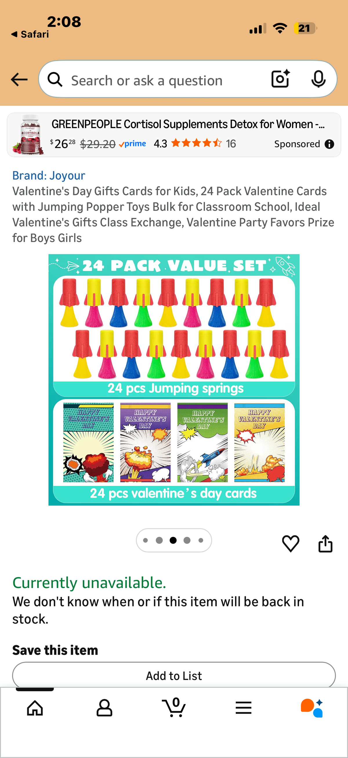 24 Pack Valentine Cards with Jumping Popper Toys Bulk for Classroom School, Ideal Valentine's Gifts Class Exchange, Valentine Party Favors Prize for Boys Girls