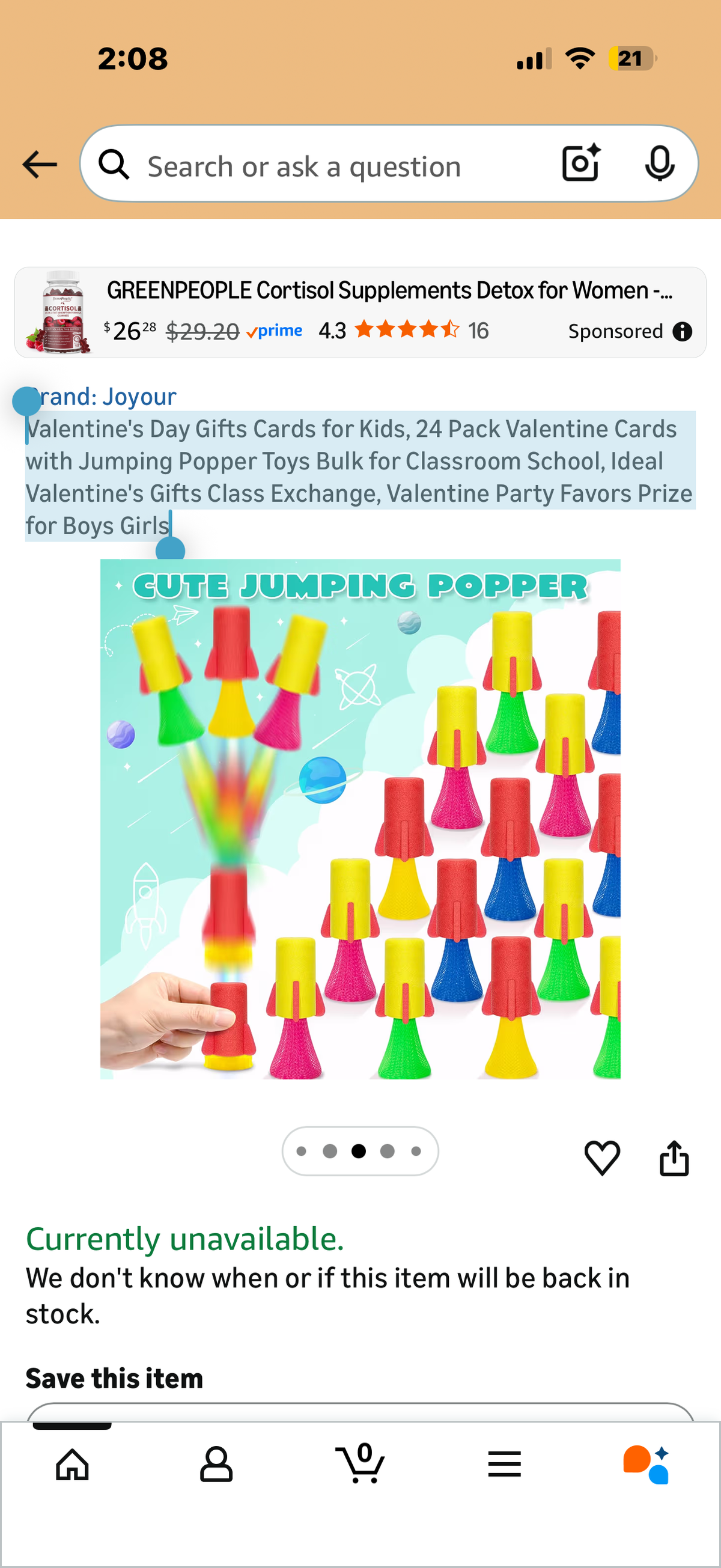 24 Pack Valentine Cards with Jumping Popper Toys Bulk for Classroom School, Ideal Valentine's Gifts Class Exchange, Valentine Party Favors Prize for Boys Girls