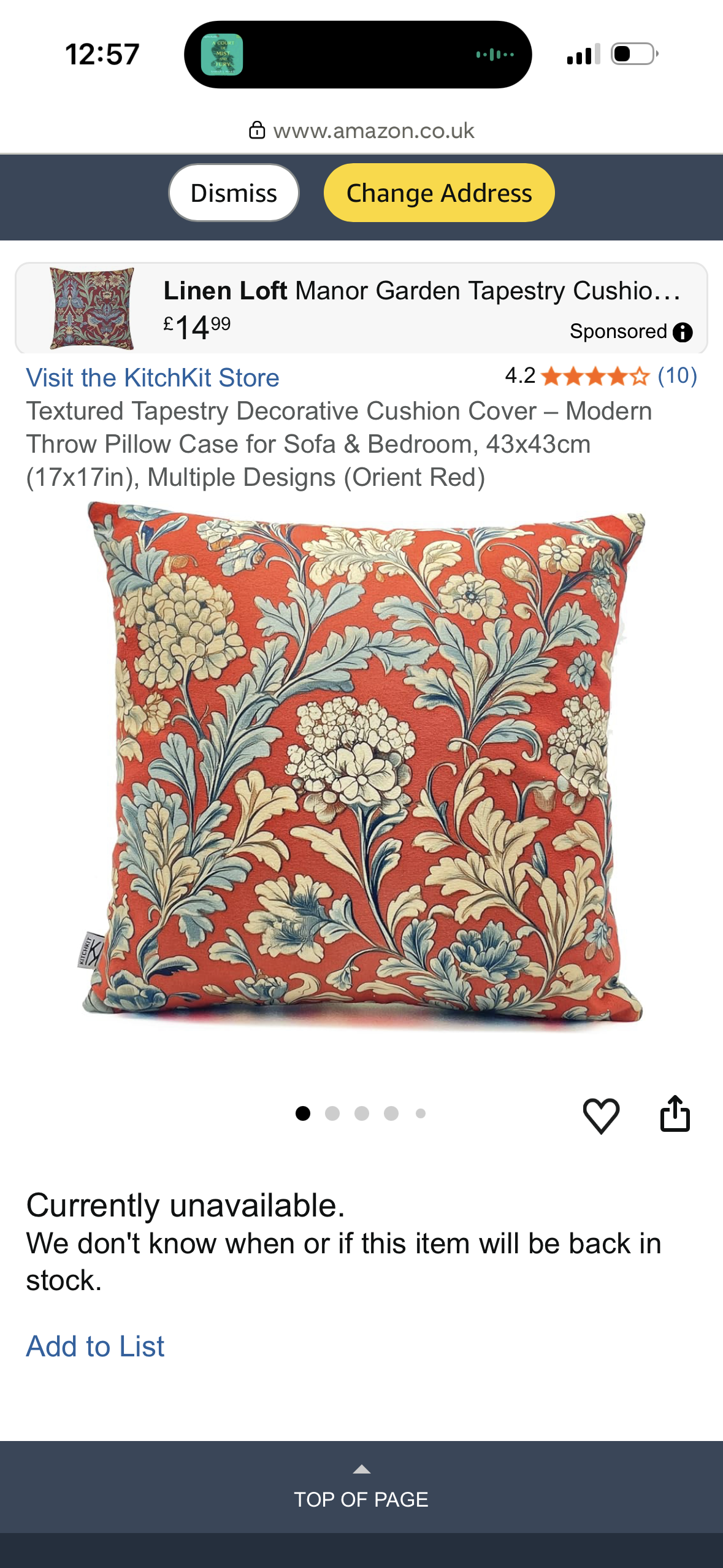 Textured Tapestry Decorative Cushion Cover – Modern Throw Pillow Case for Sofa & Bedroom, 43x43cm (17x17in), Multiple Designs (Orient Red)
