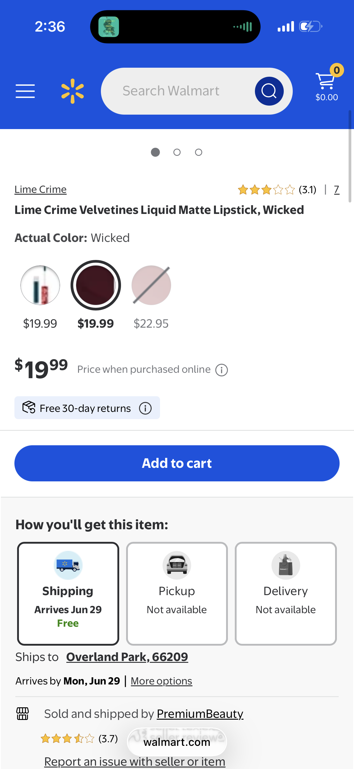 Lime Crime Velvetines Liquid Matte Lipstick, Wicked (Blood Red) - Bold, Long Lasting Shades & Lip Lining - Stellar Color & High Comfort for All-Day Wear - Talc-Free & Paraben-Free