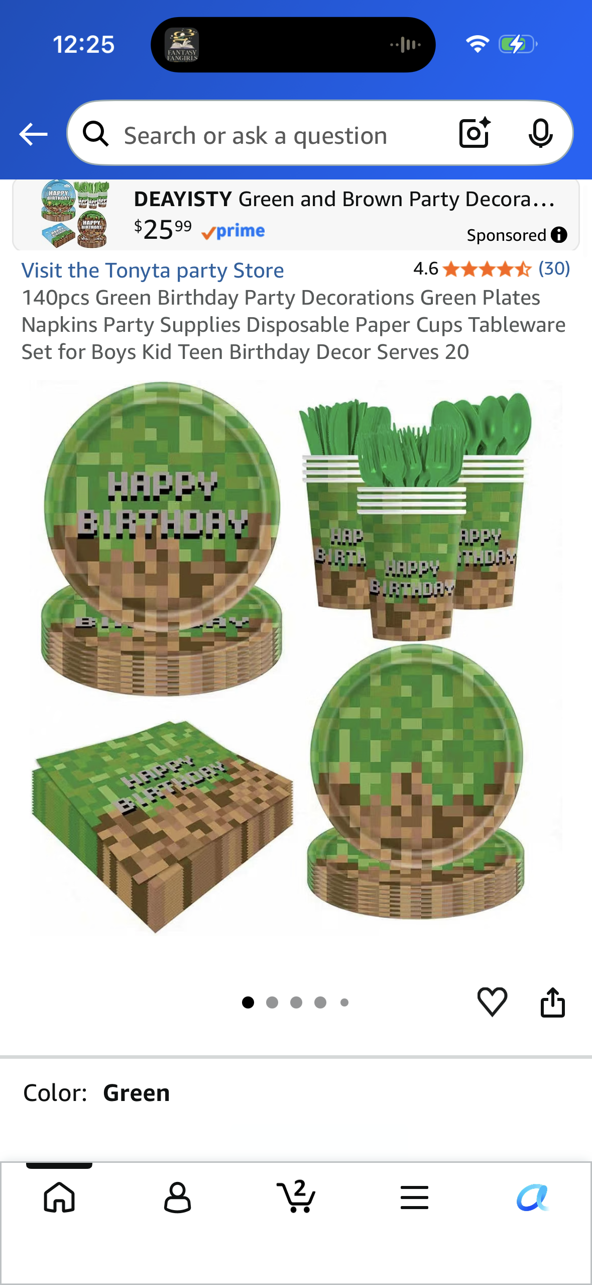 140pcs Green Birthday Party Decorations Green Plates Napkins Party Supplies Disposable Paper Cups Tableware Set for Boys Kid Teen Birthday Decor Serves 20