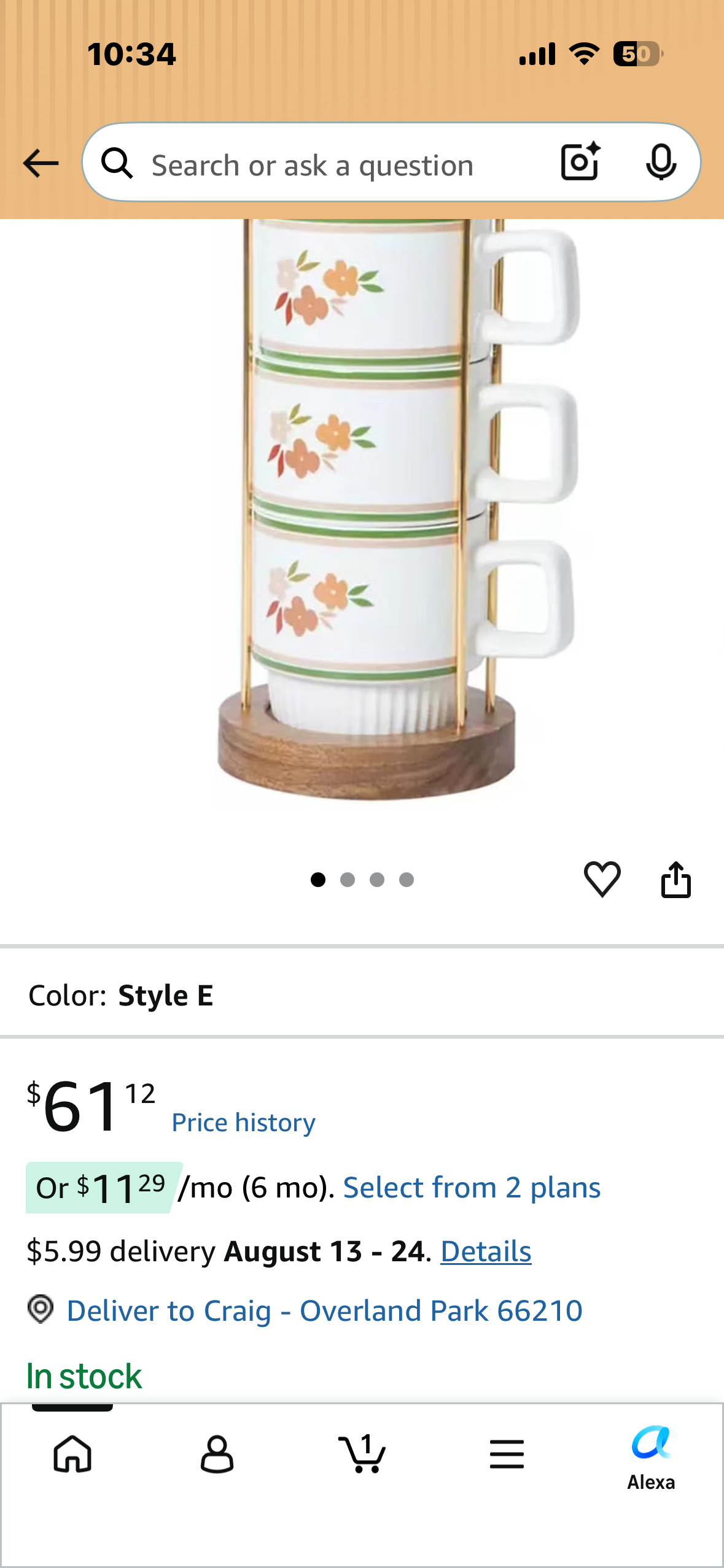 Stackable Coffee Mug Tower Set with Metal Wire Rack - 15 Ounce Coffee Mugs for Coffee, Tea, Cocoa, Milk, Cappuccino, Hot Chocolate Set of 4