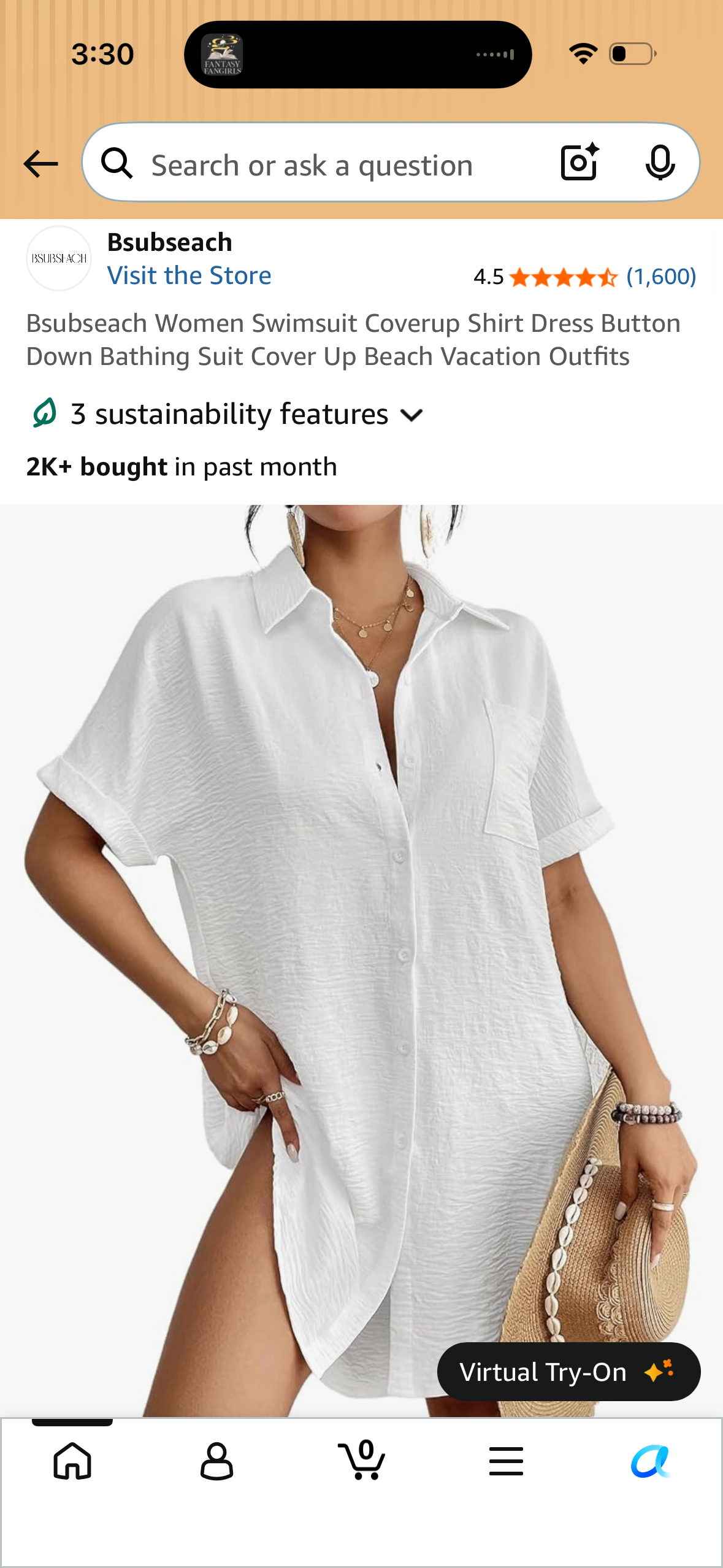 Bsubseach Women Swimsuit Coverup Shirt Dress Button Down Bathing Suit Cover Up Beach Vacation Outfits (Size Medium)