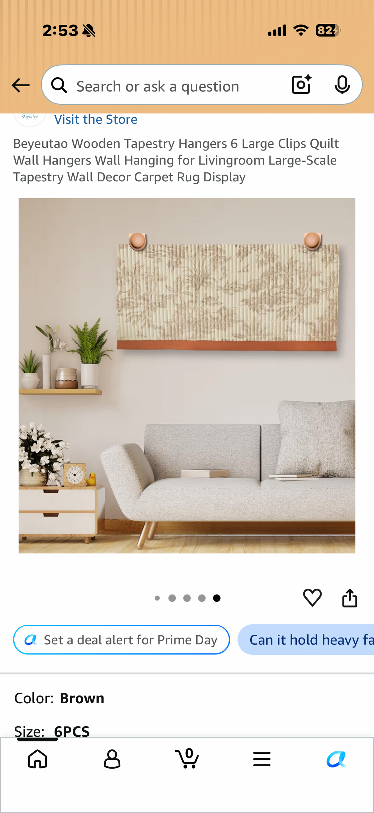 Beyeutao Wooden Tapestry Hangers 6 Large Clips Quilt Wall Hangers Wall Hanging for Livingroom Large-Scale Tapestry Wall Decor Carpet Rug Display