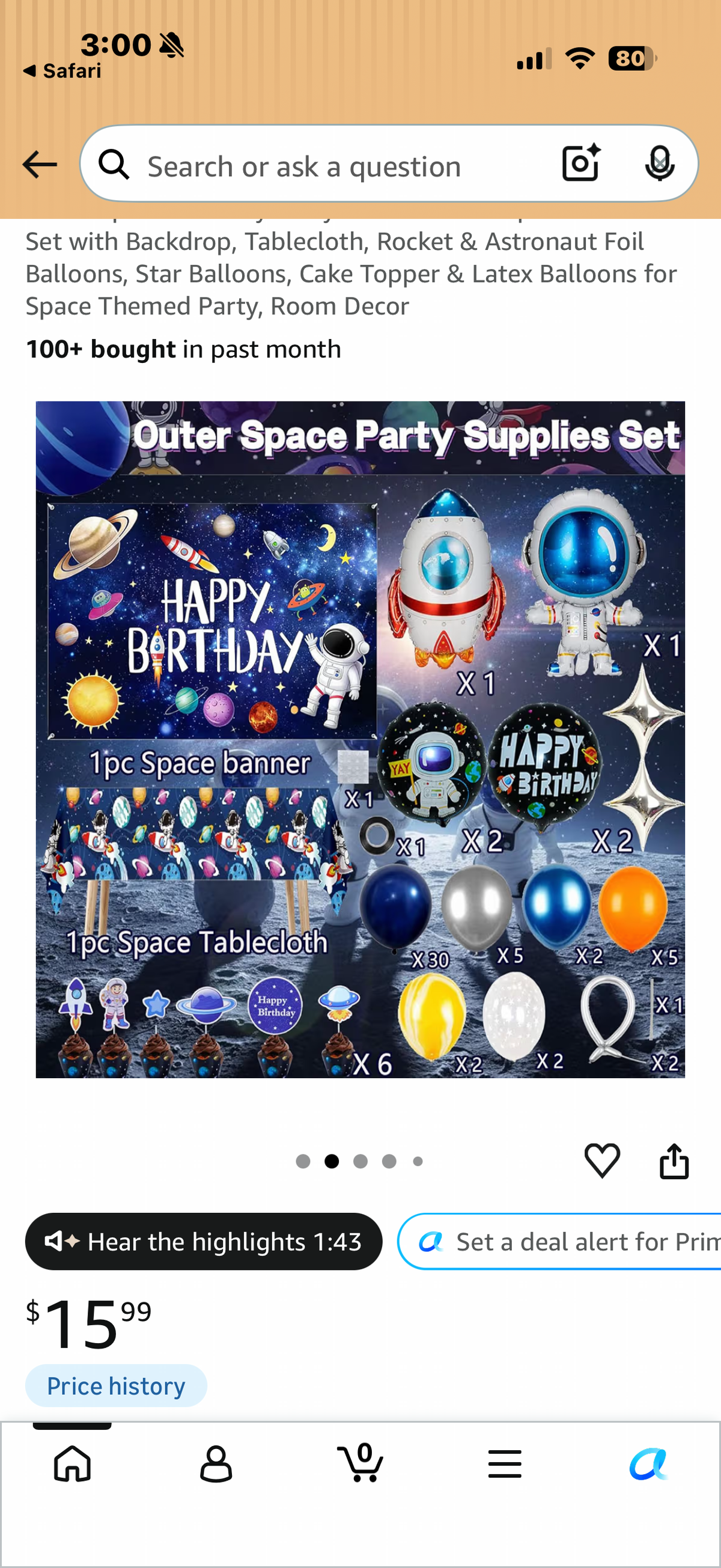 Outer Space Birthday Party Decorations – Space Theme Set with Backdrop, Tablecloth, Rocket & Astronaut Foil Balloons, Star Balloons, Cake Topper & Latex Balloons for Space Themed Party, Room Decor