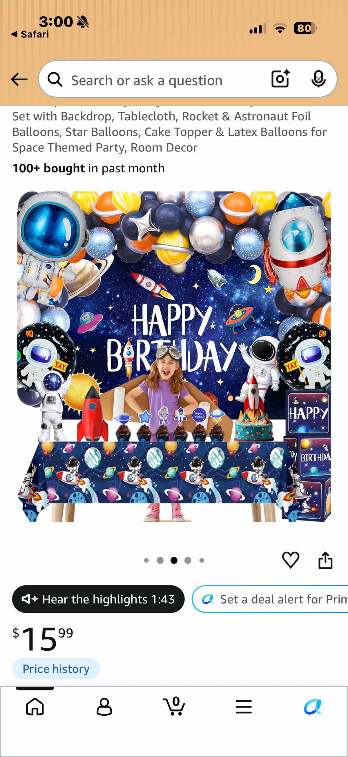 Outer Space Birthday Party Decorations – Space Theme Set with Backdrop, Tablecloth, Rocket & Astronaut Foil Balloons, Star Balloons, Cake Topper & Latex Balloons for Space Themed Party, Room Decor
