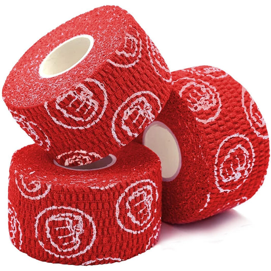WOD Nation Flexible Hook-Grip Athletic Tape – Easy-Tear, Sweat-Proof Thumb & Finger Strips for Weightlifting, Red