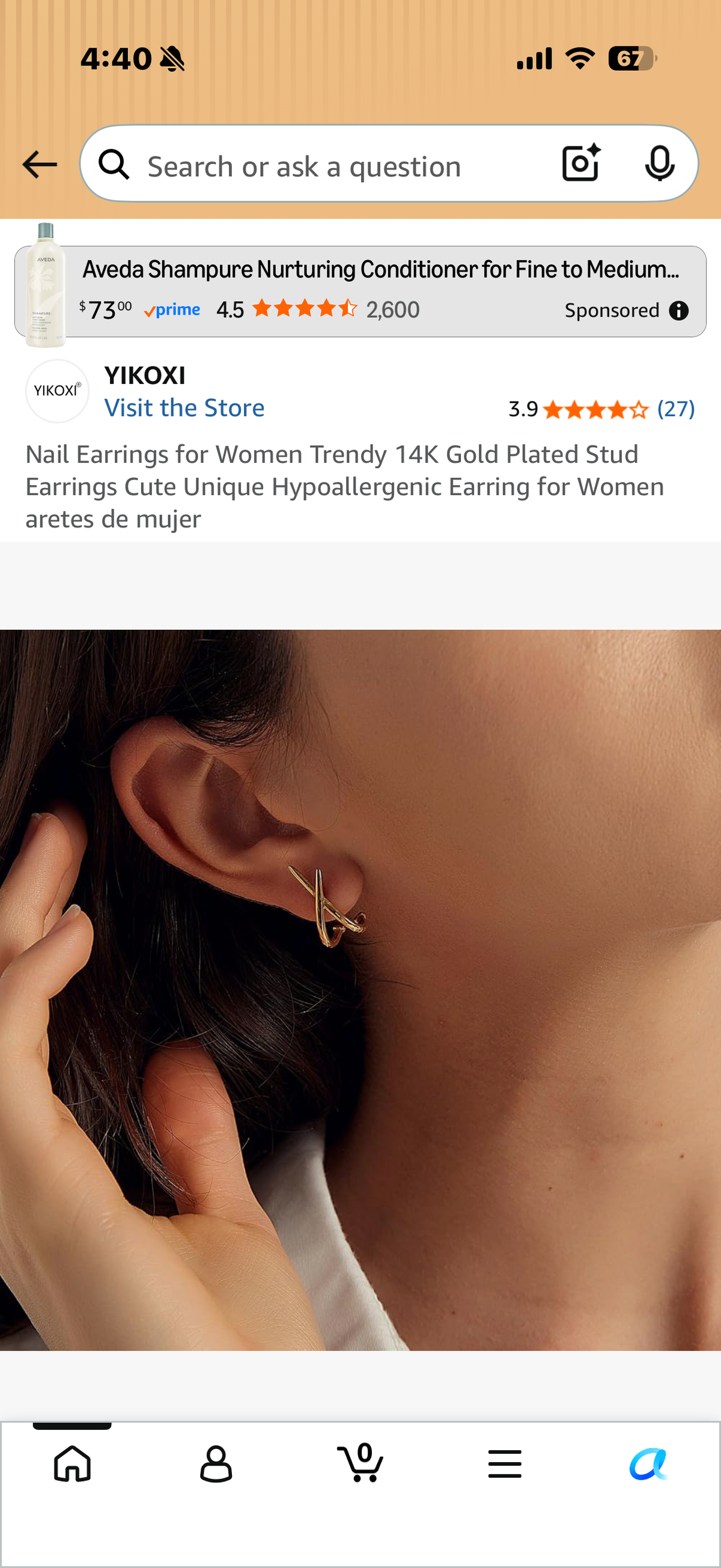 Nail Earrings for Women Trendy 14K Gold Plated Stud Earrings Cute Unique Hypoallergenic Earring for Women aretes de mujer