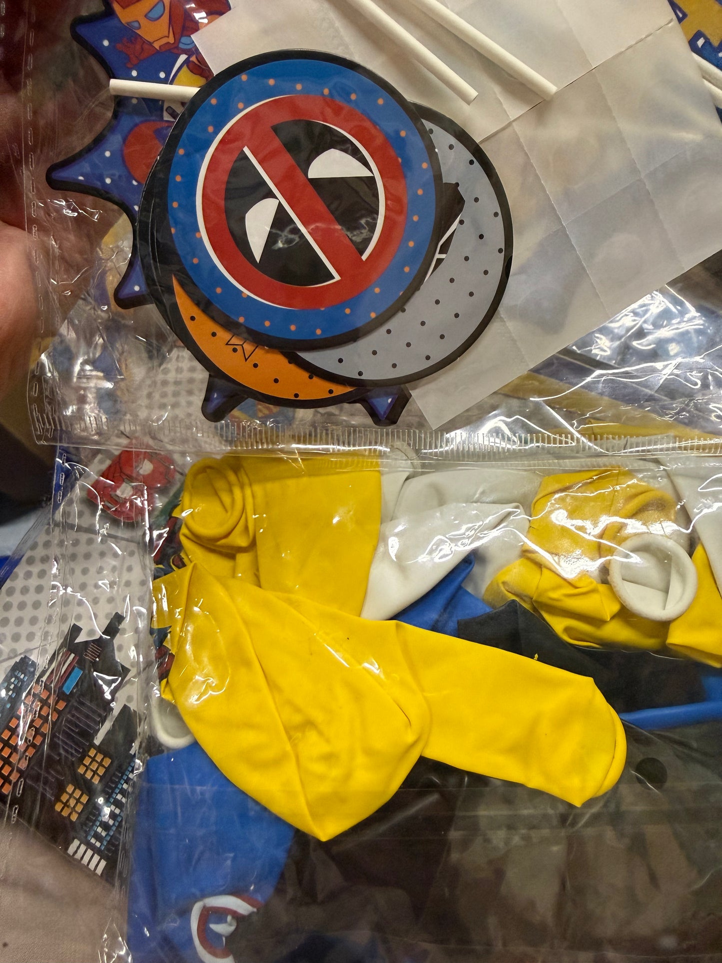 Superheroes Birthday Decorations and Photo Booth includes banner, balloons, and Photo Booth
