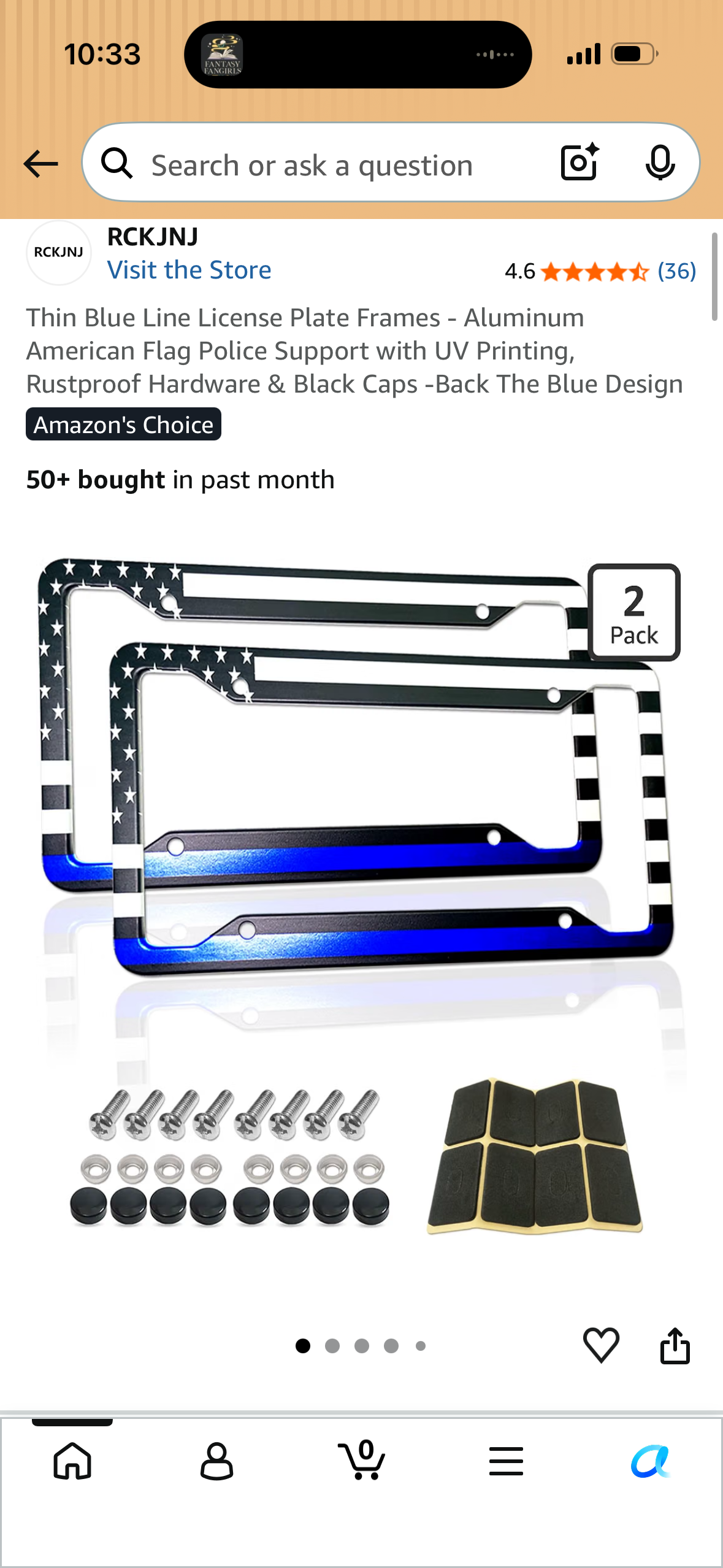 Thin Blue Line License Plate Frames - Aluminum American Flag Police Support with UV Printing, Rustproof Hardware & Black Caps -Back The Blue Design