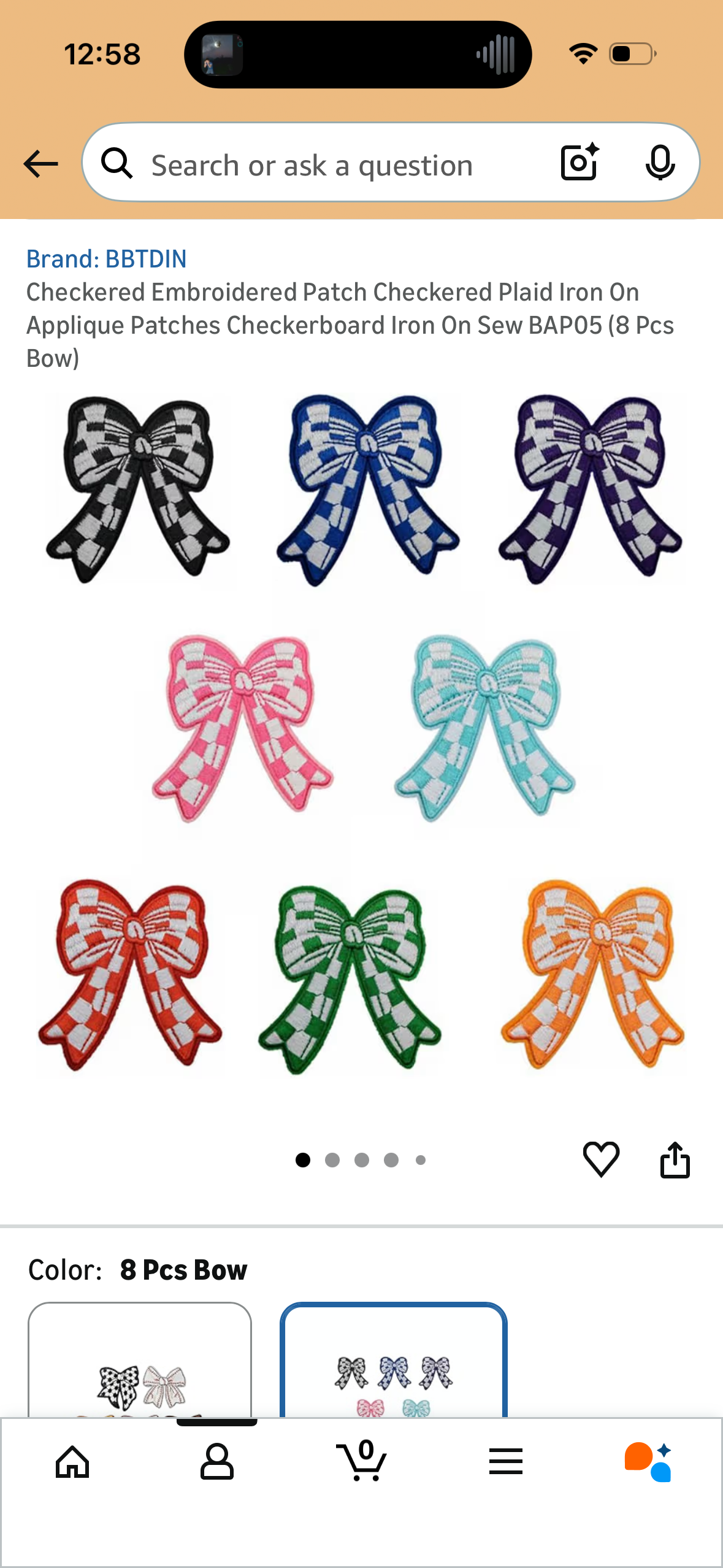 Checkered Embroidered Patch Checkered Plaid Iron On Applique Patches Checkerboard Iron On Sew BAP05 (8 Pcs Bow)