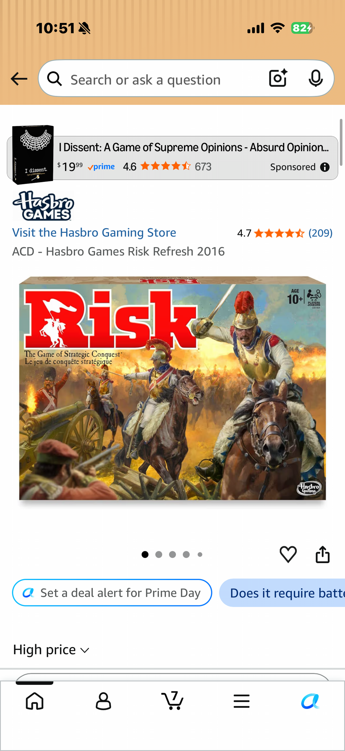 Hasbro Gaming Risk Game