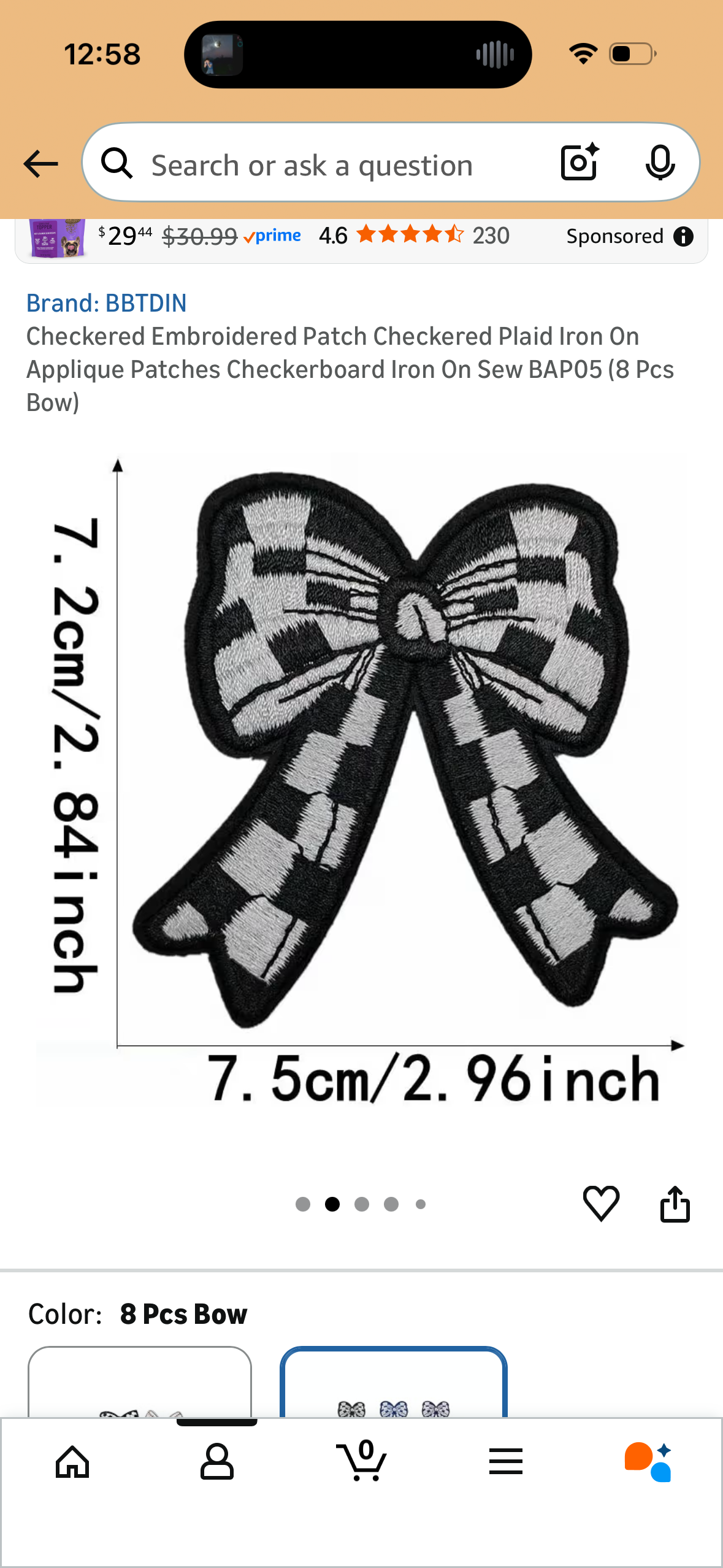 Checkered Embroidered Patch Checkered Plaid Iron On Applique Patches Checkerboard Iron On Sew BAP05 (8 Pcs Bow)