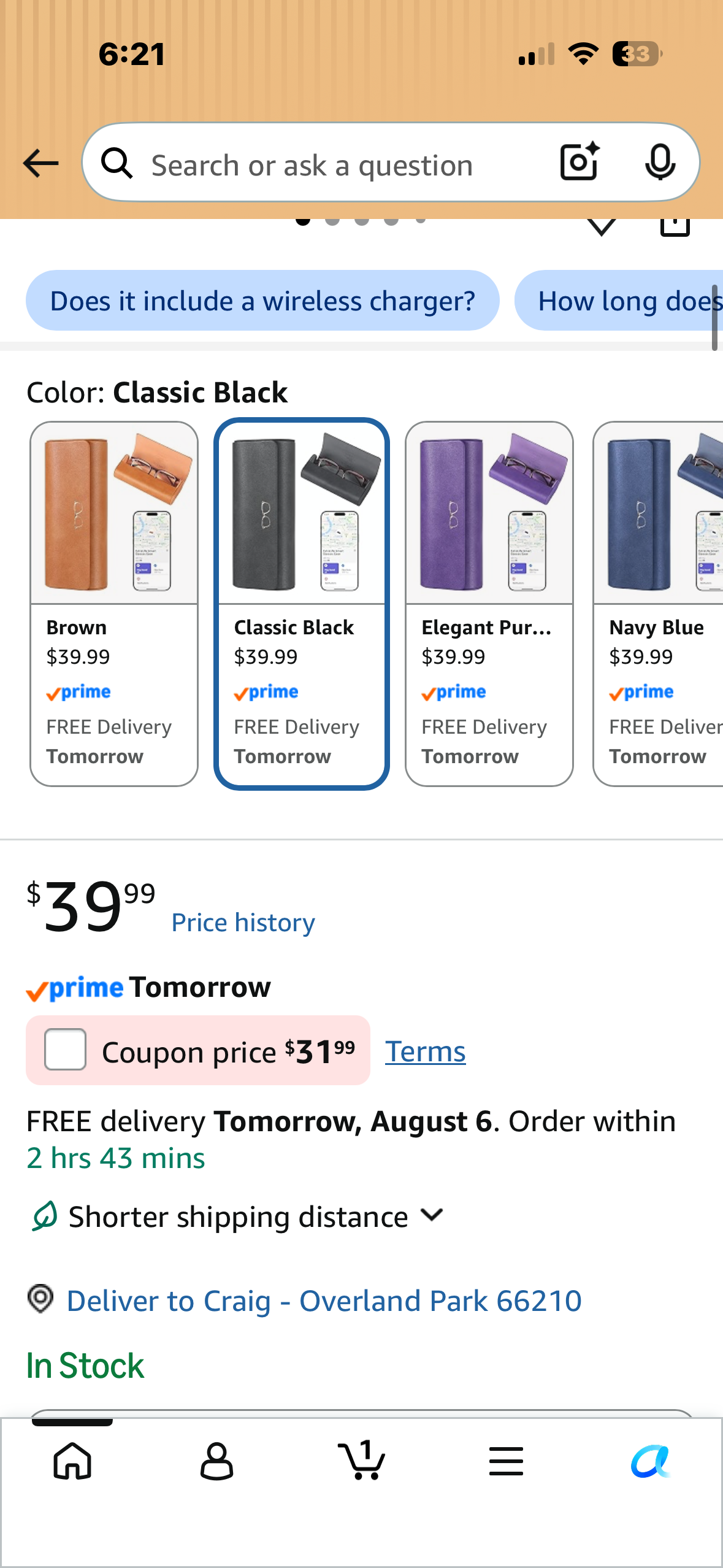 Smart Case for Glasses - Works With Find My