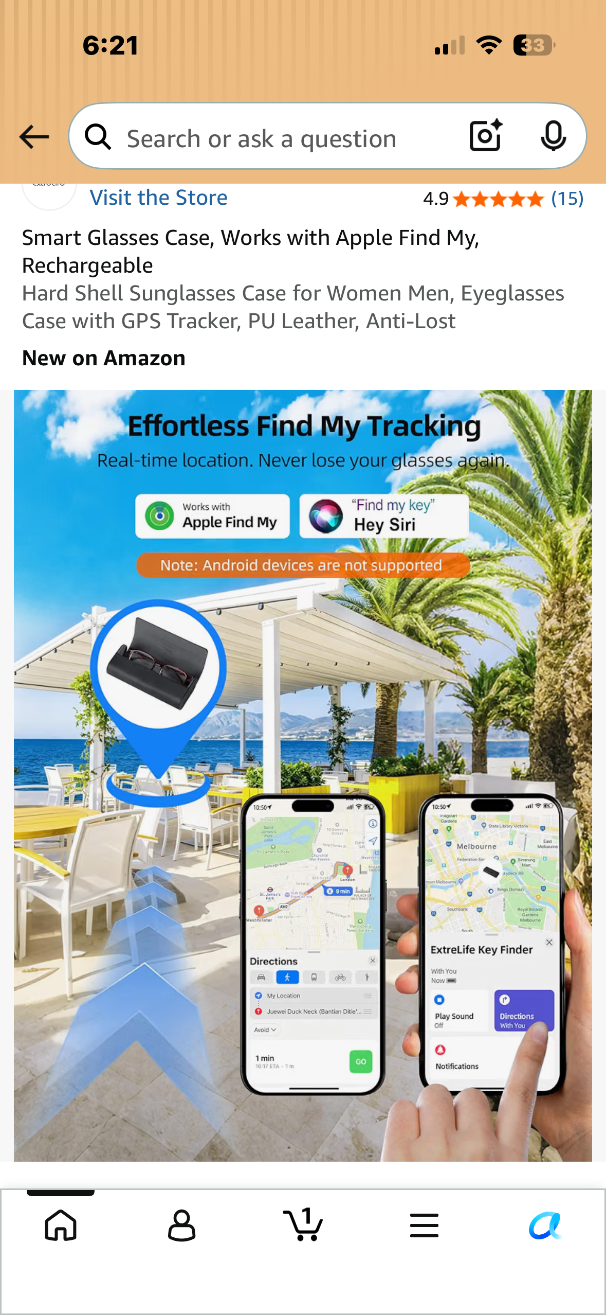 Smart Case for Glasses - Works With Find My