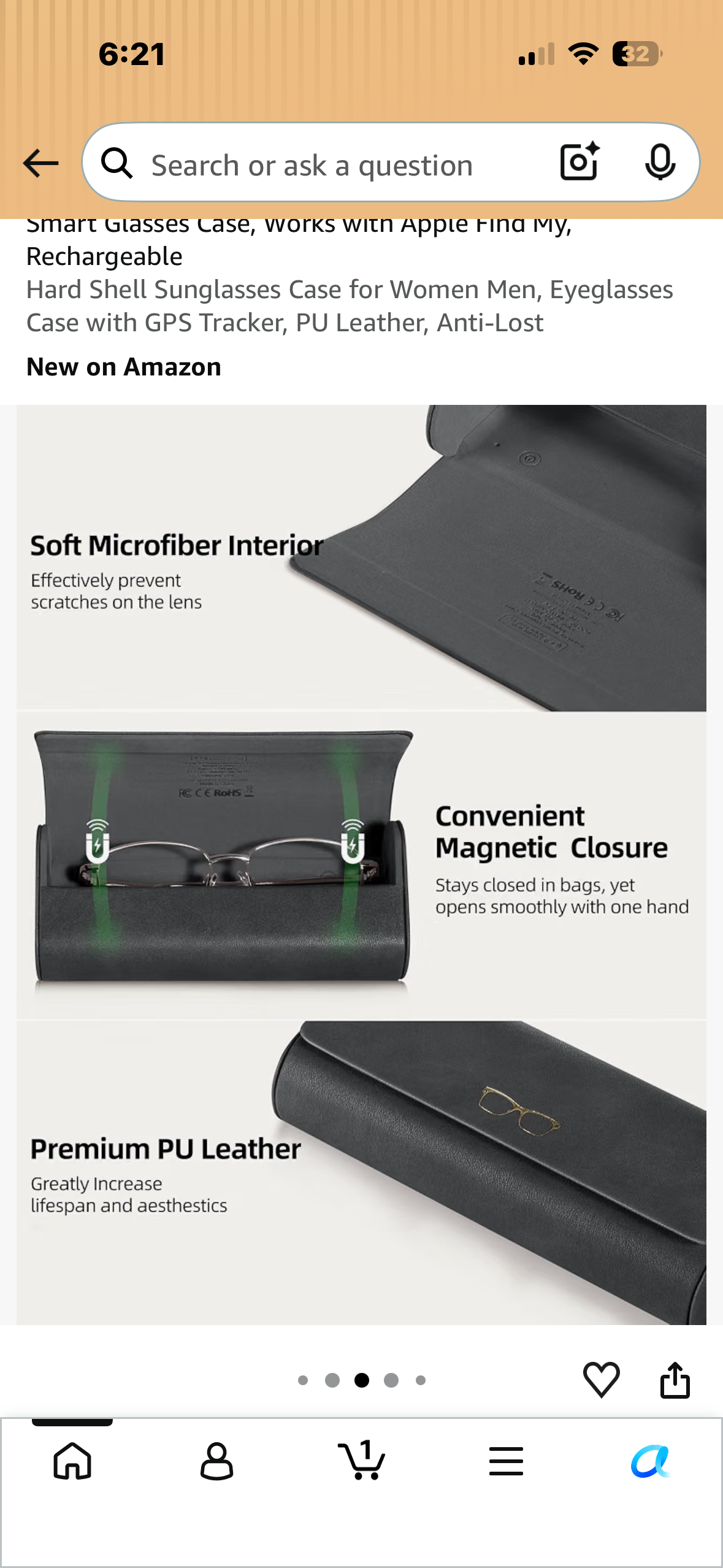 Smart Case for Glasses - Works With Find My