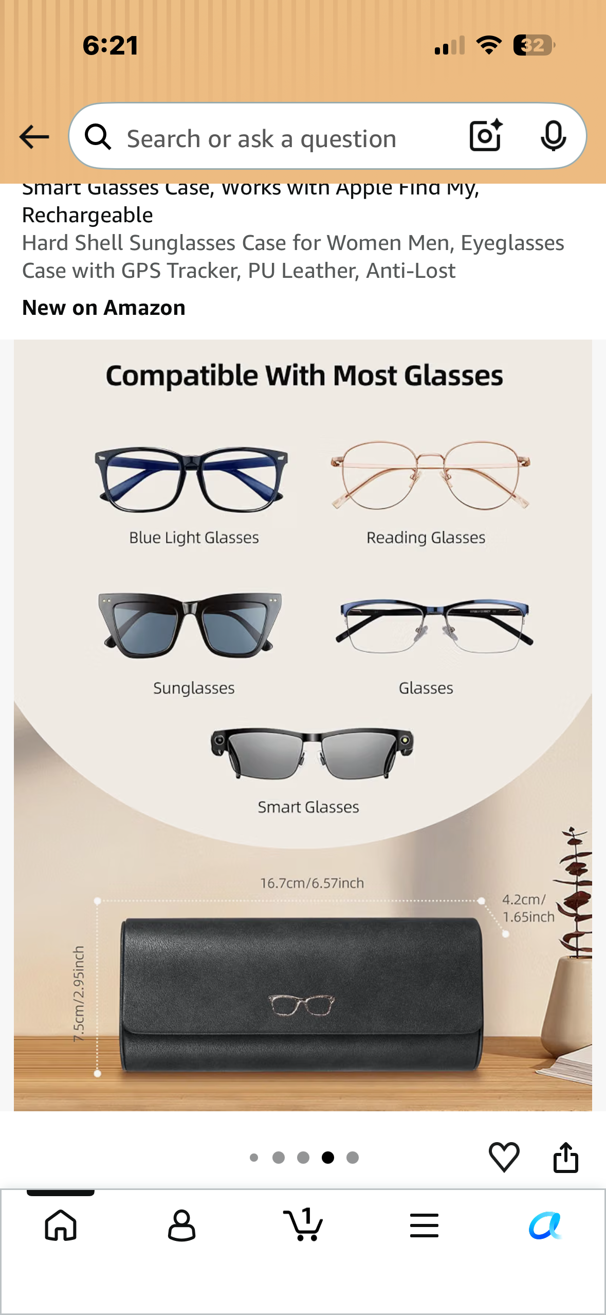 Smart Case for Glasses - Works With Find My