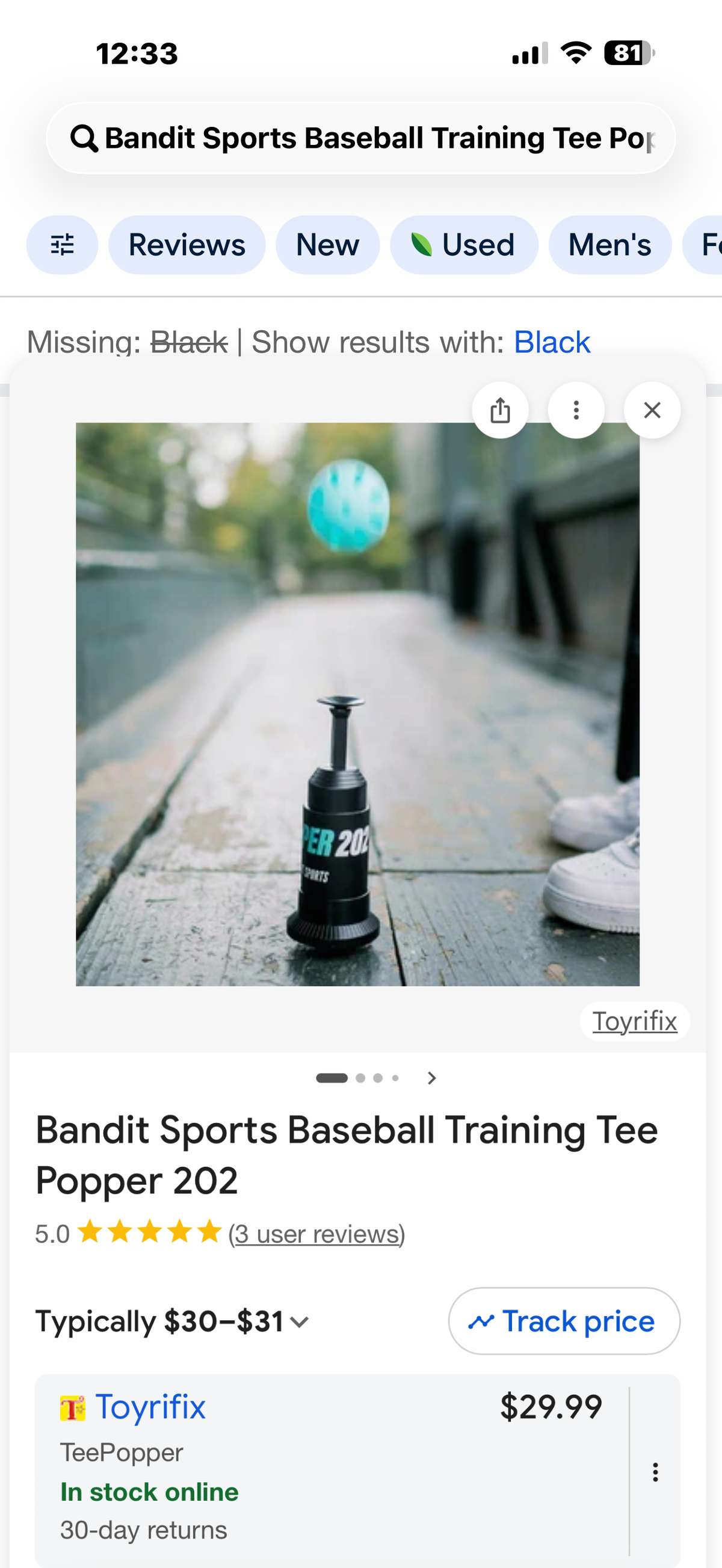 Bandit Sports Baseball Training Tee Popper 202, Hitting Tee for Perfect Swings, Batting Machine for Practicing Hitting Without a Pitcher (202 Popper Balls Not Included), Black