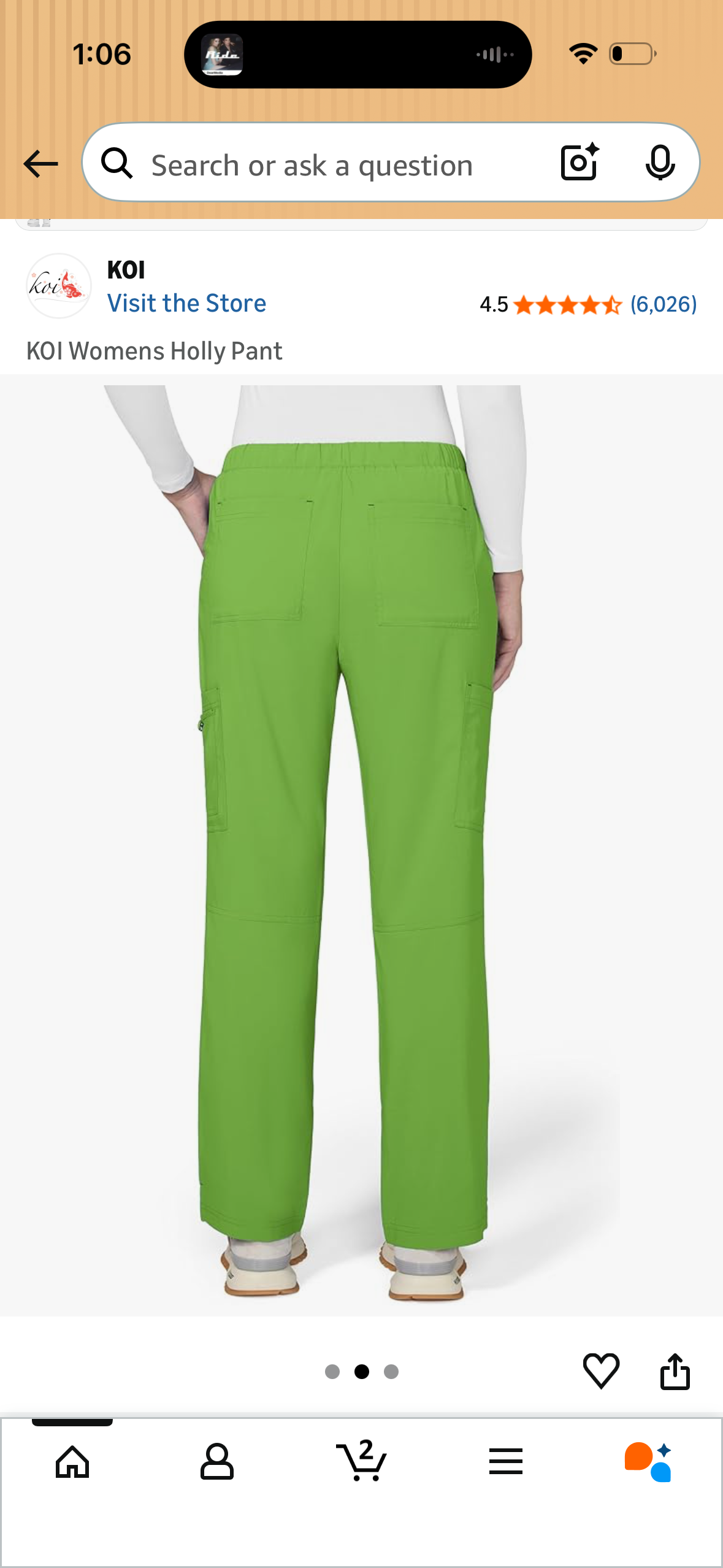 KOI Womens Holly Pant (Size Large Petite)