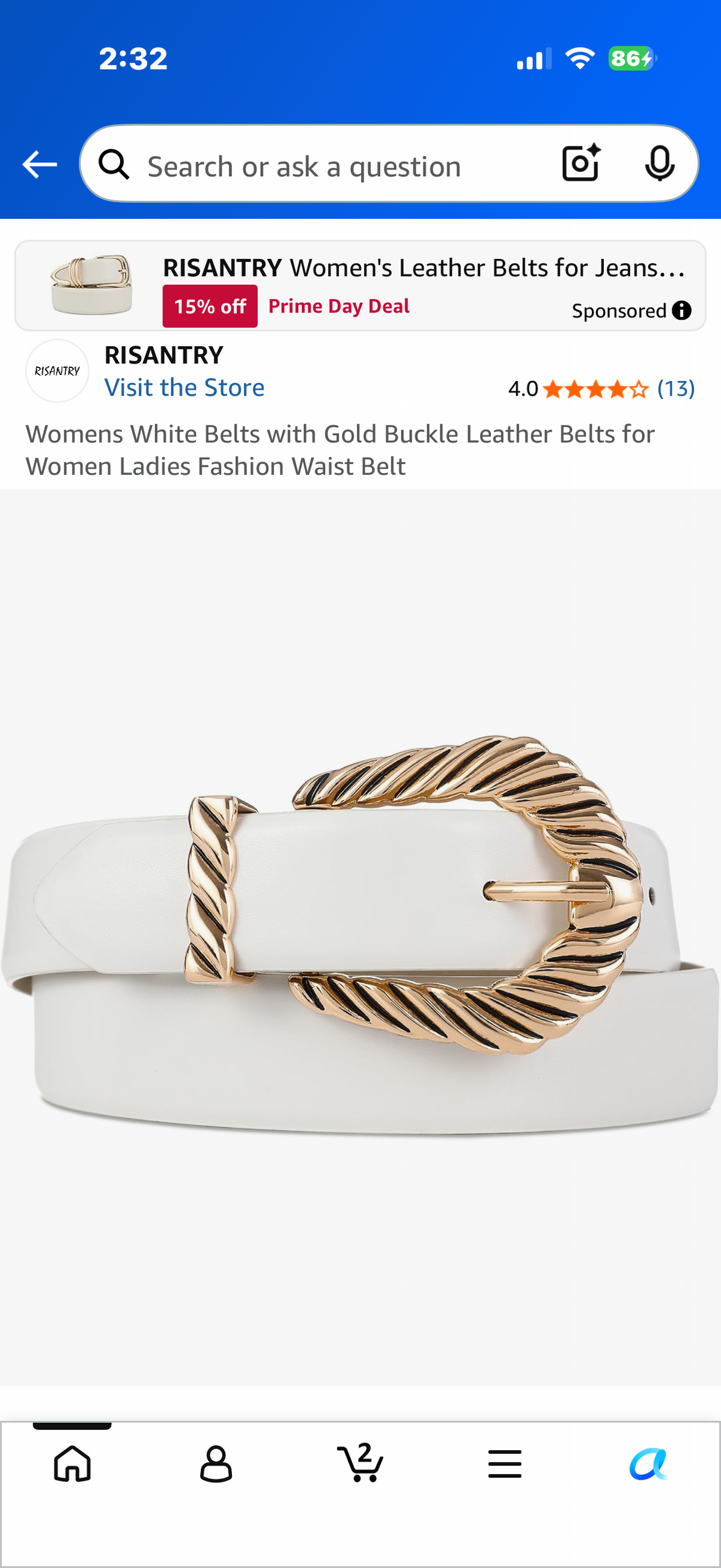 Womens White Belts with Gold Buckle Leather Belts for Women(Size XL)