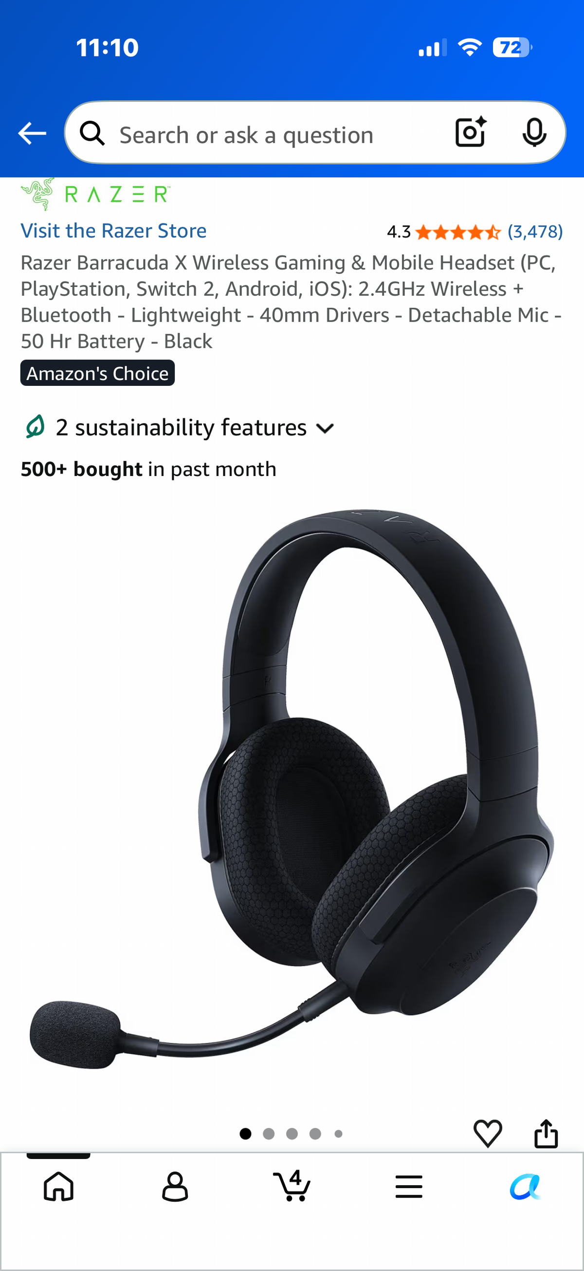 Razer Barracuda X Wireless Gaming & Mobile Headset