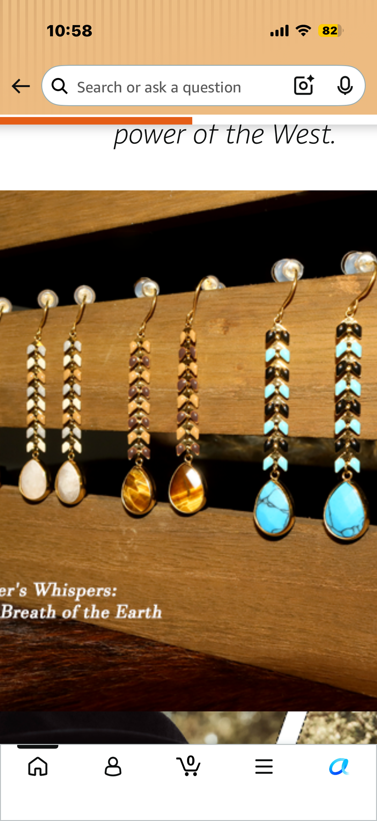 Wrangler Gold Western Drop Dangle Earrings for Women 14K Statement Natrual Stone Country Jewelry