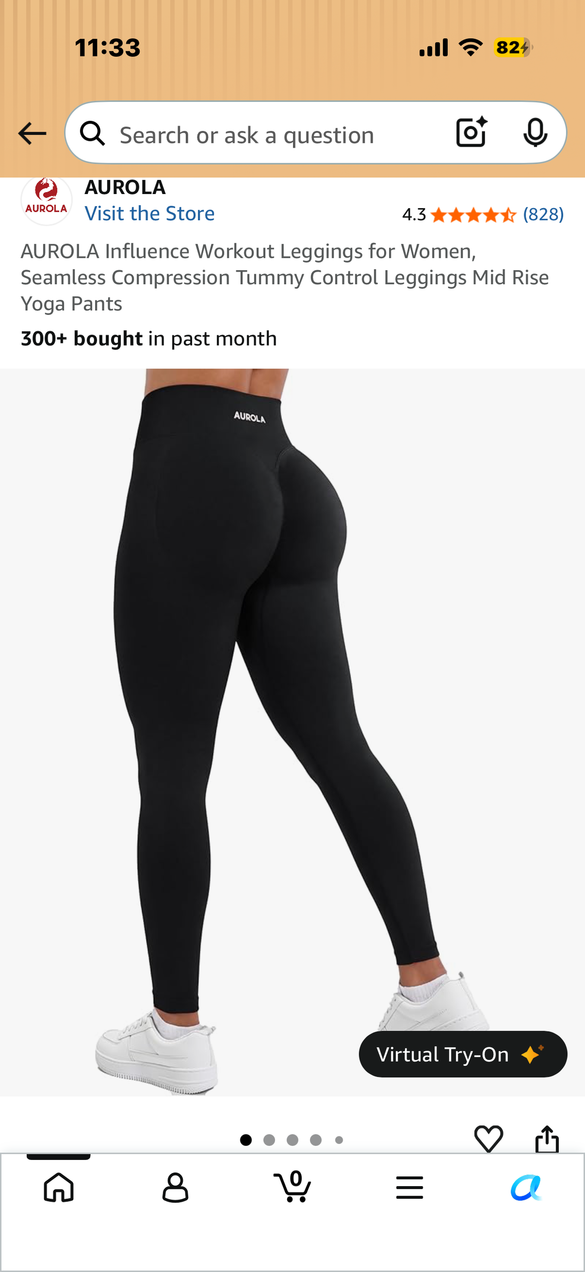 AUROLA Influence Workout Leggings for Women, Seamless Compression Tummy Control Leggings Mid Rise Yoga Pants (Size Small)