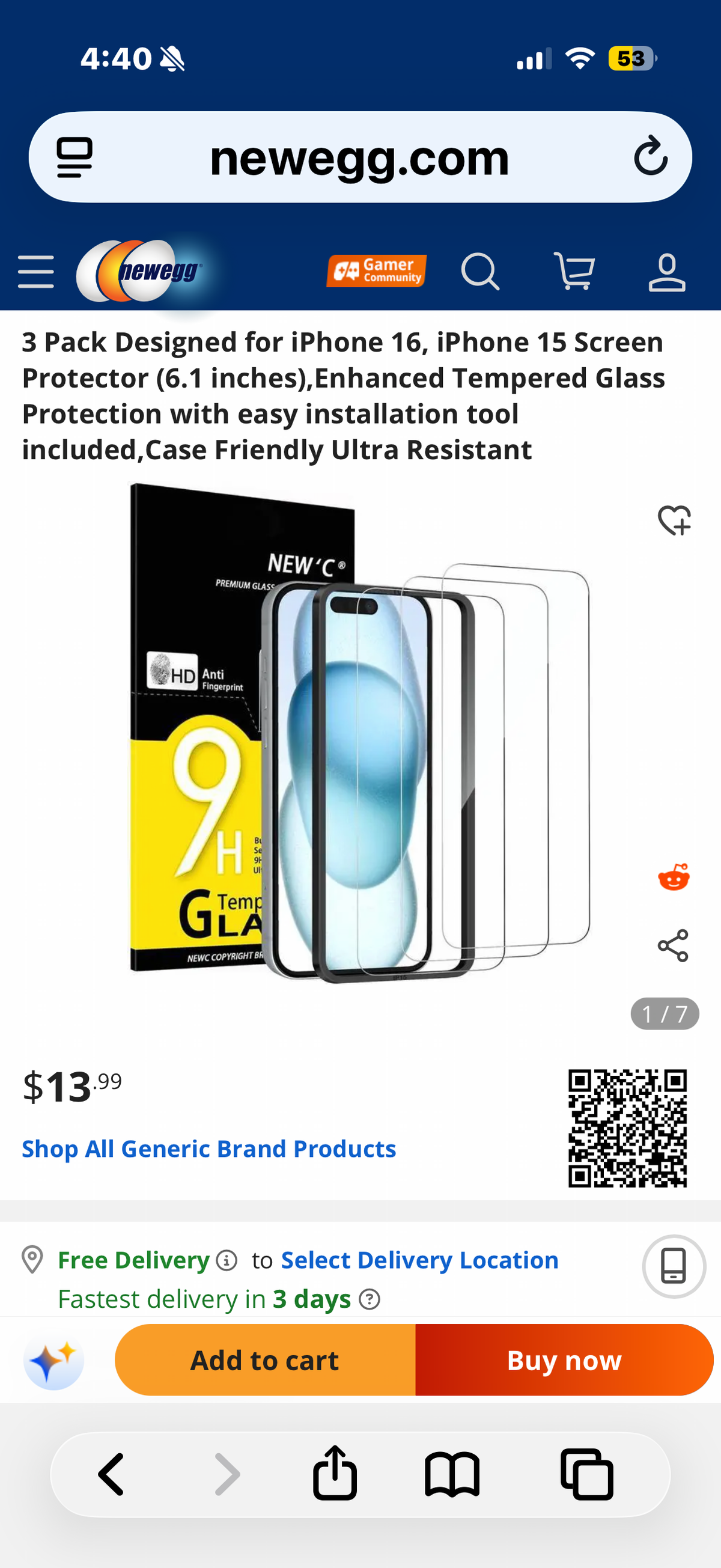 iPhone 16, iPhone 15 Screen Protector (6.1 inches),Enhanced Tempered Glass Protection with easy installation tool included,Case Friendly Ultra Resistant