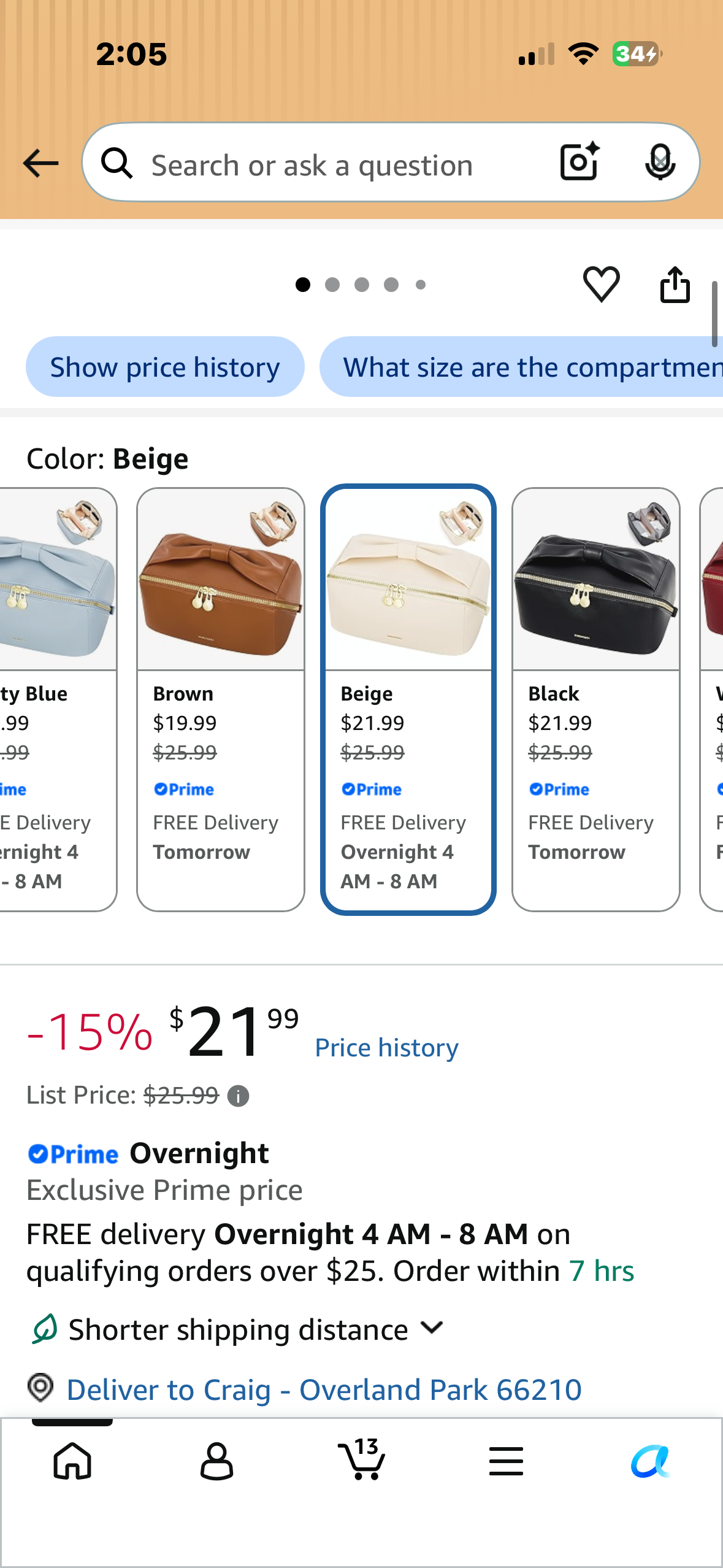 Cosmetic Bag for Women, WideOpen Travel Makeup Bag with Compartment Patented bow handle, Large Capacity Toiletry Bag with 2 pouches for Skincare, Brush, Travel Essentials, Waterproof PU, Beige